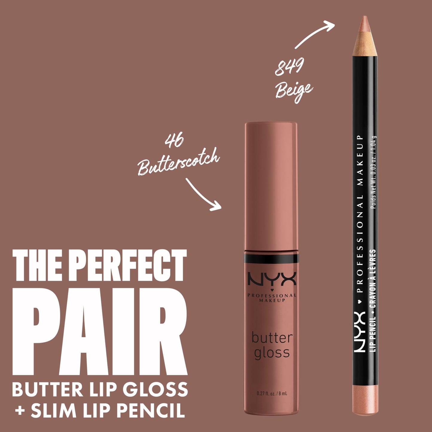 NYX PROFESSIONAL MAKEUP Butter Gloss Brown Sugar, Non-Sticky Lip Gloss - Butterscotch (Neutral Light Brown) Beauty & Personal Care NYX PROFESSIONAL MAKEUP