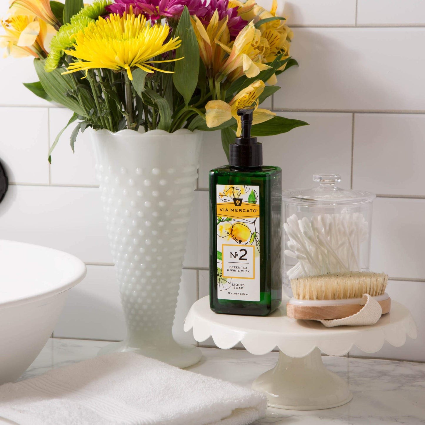 Via Mercato Liquid Soap, Shea Butter Enriched (12 oz), No. 2 - Green Tea & White Musk Beauty & Personal Care Via Mercato