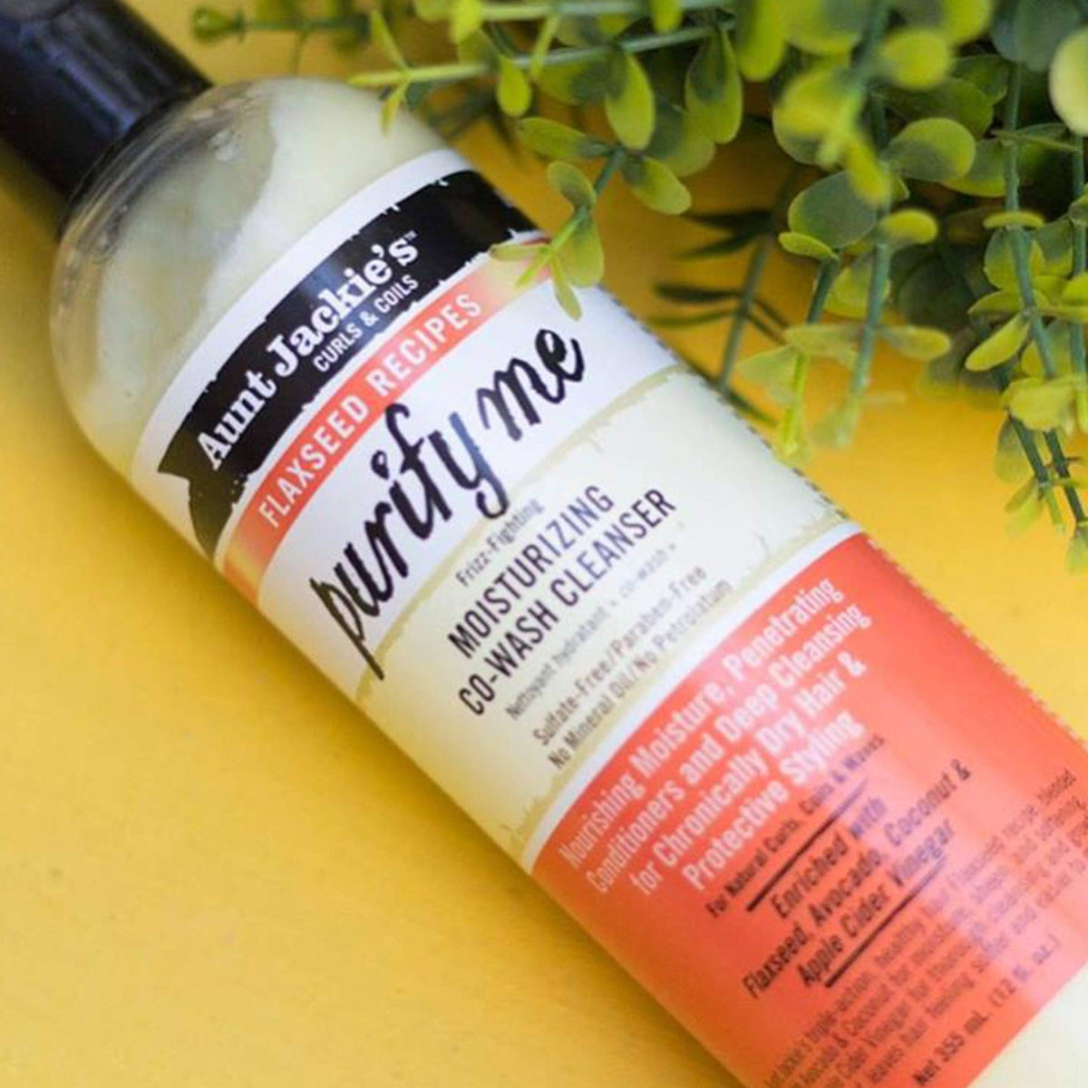 Aunt Jackie's Flaxseed Recipes Purify Me Frizz-Fighting Moisturizing Co-Wash Hair Cleanser for Chronically Dry Hair and Protective Styling, 12 Fl Oz Beauty & Personal Care Aunt Jackie's