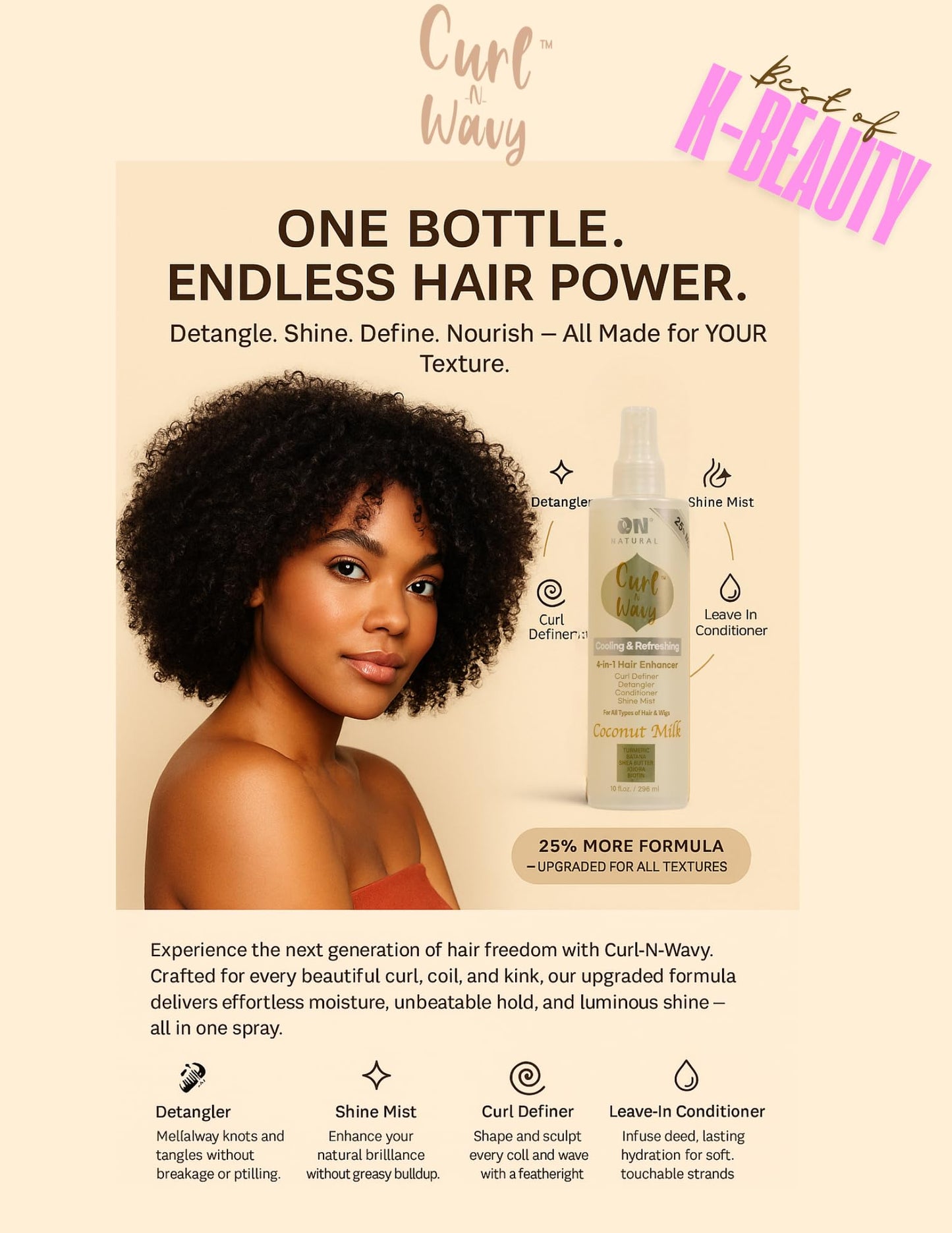 On Natural On Curl & Wavy Curl Defining Conditioner & Detangler, Argan Tree (10 oz) Beauty & Personal Care On Natural