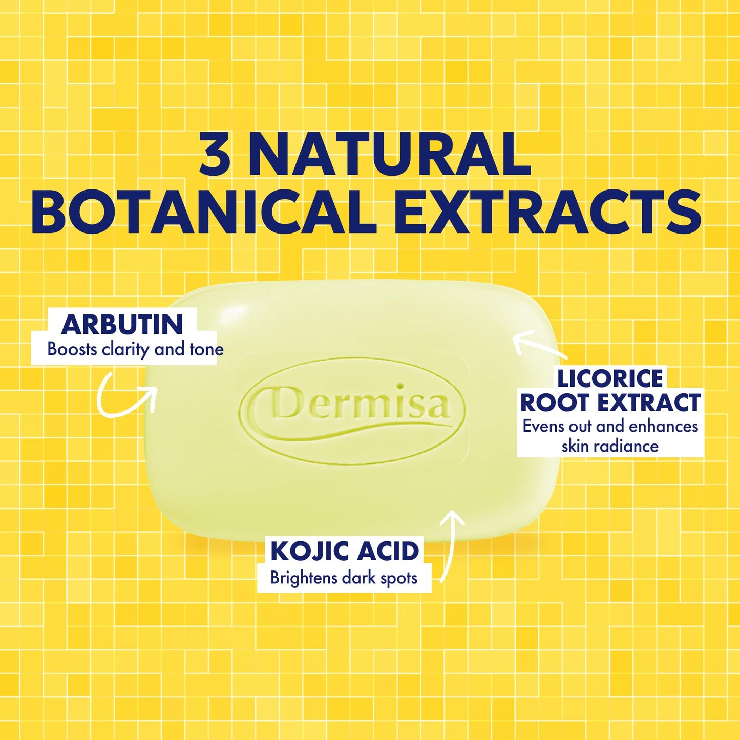Dermisa Brightening Bar Soap with Kojic Acid, Licorice and Arbutin, Dark Spot Cleansing Soap for Even Skin Tone and Clarity, 3.0 oz, Pack of 3 Beauty & Personal Care Dermisa