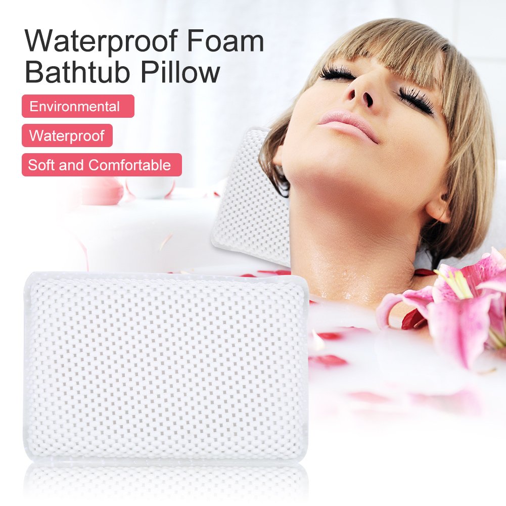 Yosoo Health Gear Bath Pillow, Bath Headrest, PVC Bath Pillow for Neck Back Support Foam Inner Stuff Padding Bathtub Headrest, Helps Support Head Beauty and Personal Care Yosoo