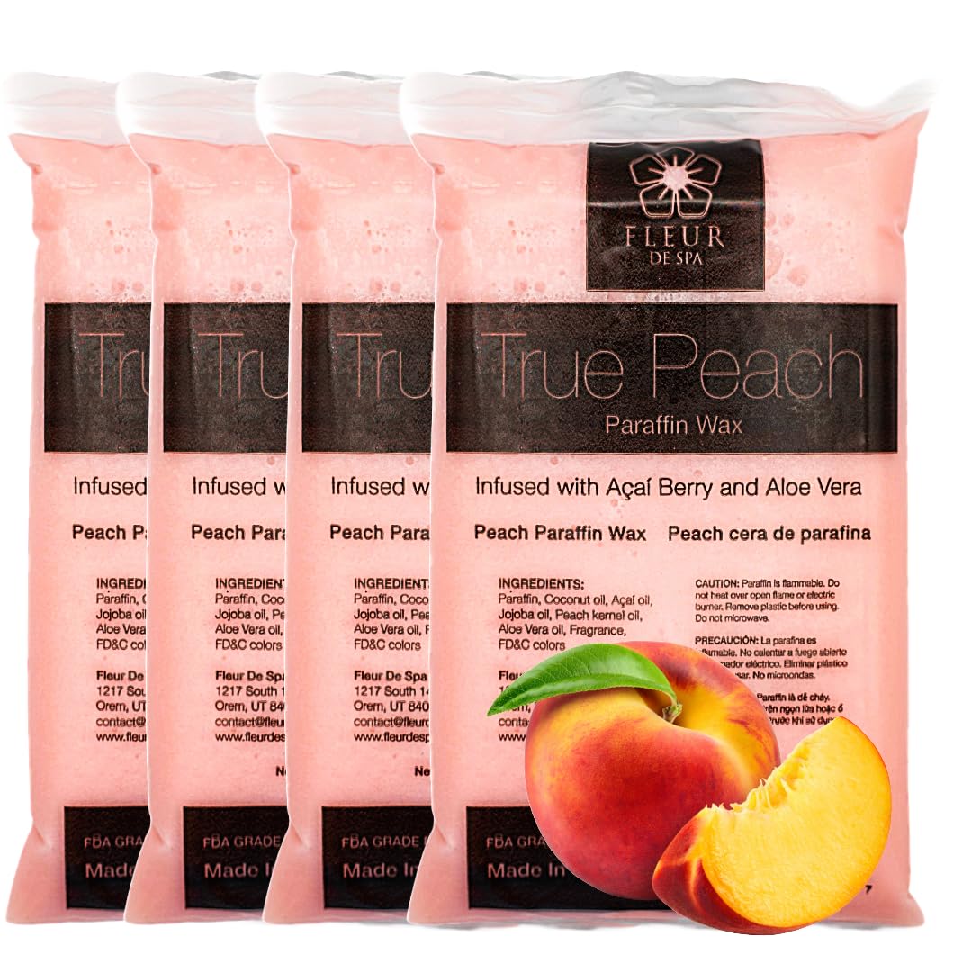 Paraffin Wax Refills 4lb by FLEUR DE SPA - Made in USA - Infused with Coconut & Jojoba Oils - Moisturizing, Hydrating & Soothing for Hands, Feet Beauty and Personal Care fleur de spa