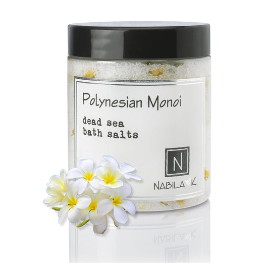 Polynesian Monoi Bath Salts for Women & Men - Dead Sea Salt & Epsom Salt Soak and Scrub - Monoi de Tahiti Oil & Tiare Flower, Cruelty-Free Beauty and Personal Care Nabila K