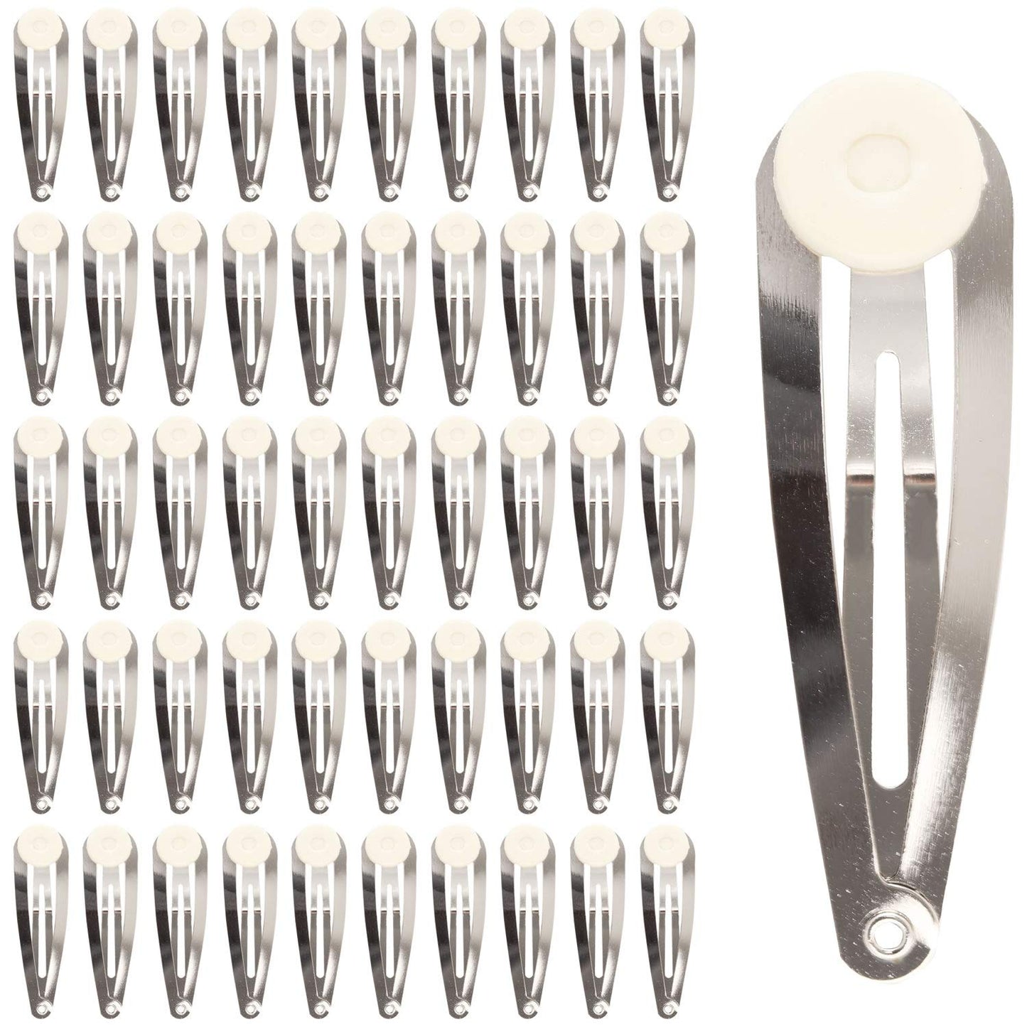 Lawie 50 Pack Bulk 2 Inch 5 CM Glue Pad Snap Metal Hair Clips Barrettes Hairpins Clips Hairgrips Craft DIY Accessories Beauty & Personal Care Lawie