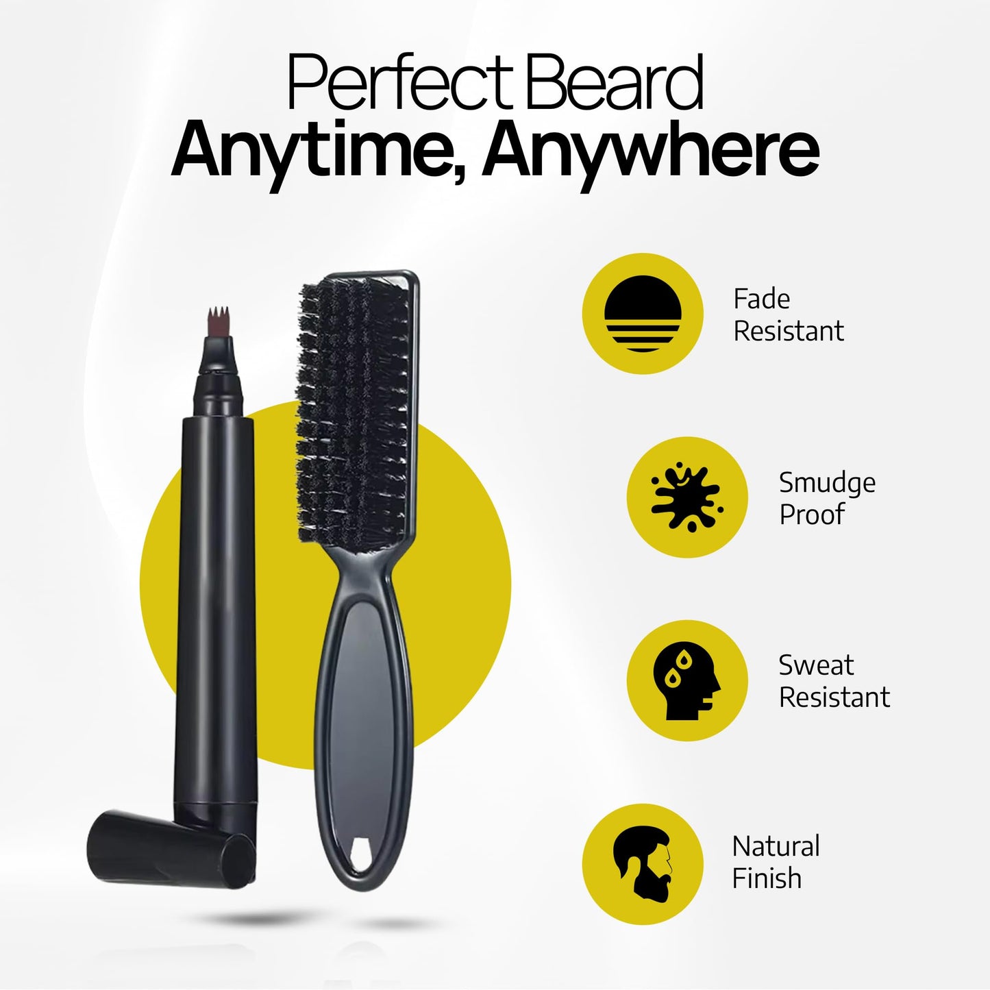SELZALOT Beard Filler Pen (4-Tip) - Dark Brown Beard Pencil Filler for Men Waterproof Patchy Beard Solution - Beard Filler Kit Long Lasting Beard Beauty and Personal Care SELZALOT