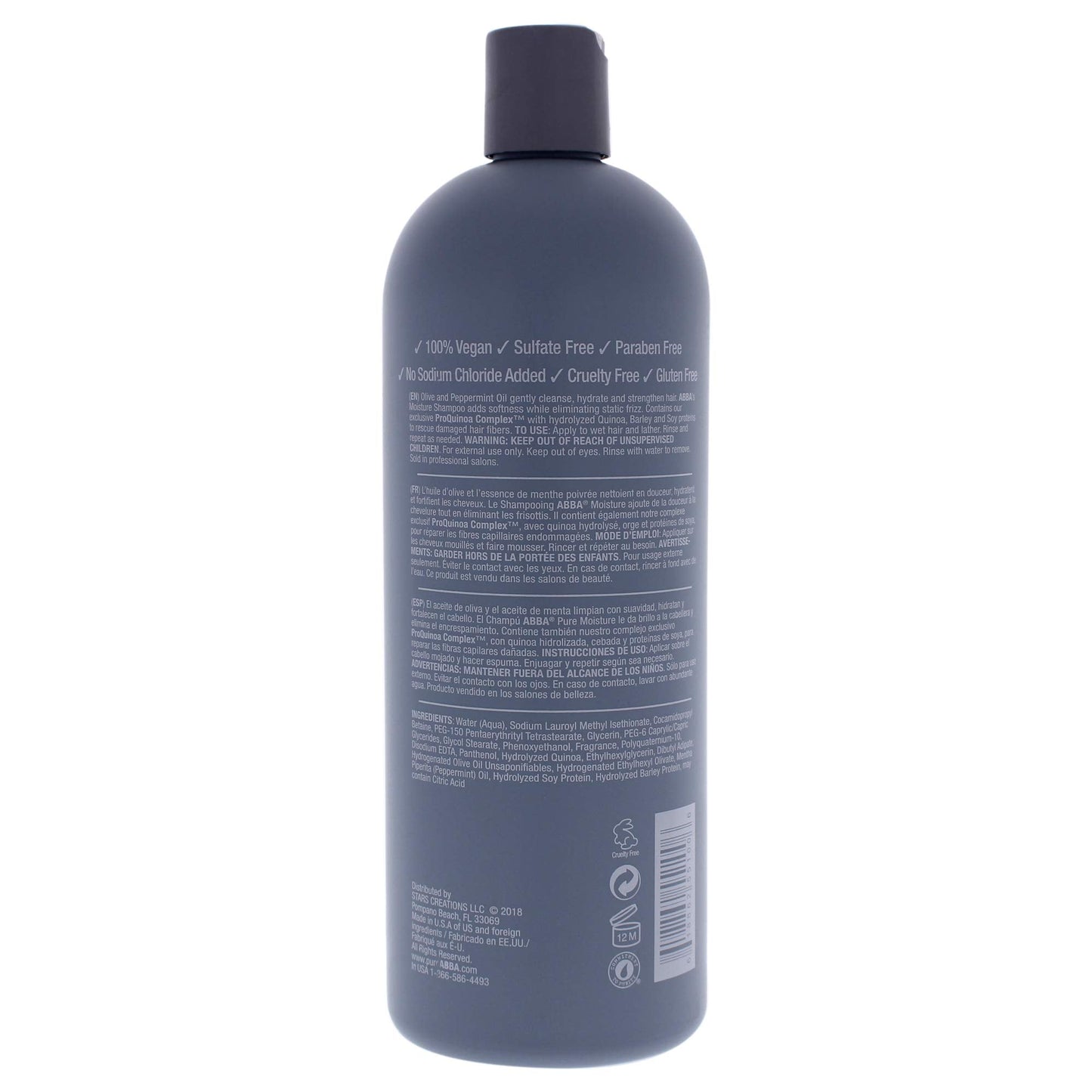 ABBA Moisture Shampoo, Olive & Peppermint Oil, 32 Fl Oz (Pack of 1) Beauty & Personal Care ABBA