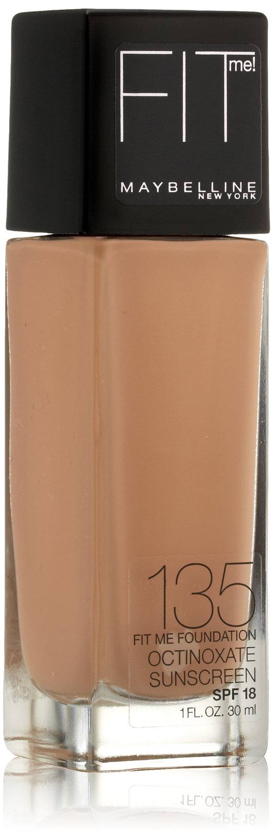 Maybelline New York Fit Me! Foundation, 135 Creamy Natural, SPF 18, 1.0 Fluid Ounce