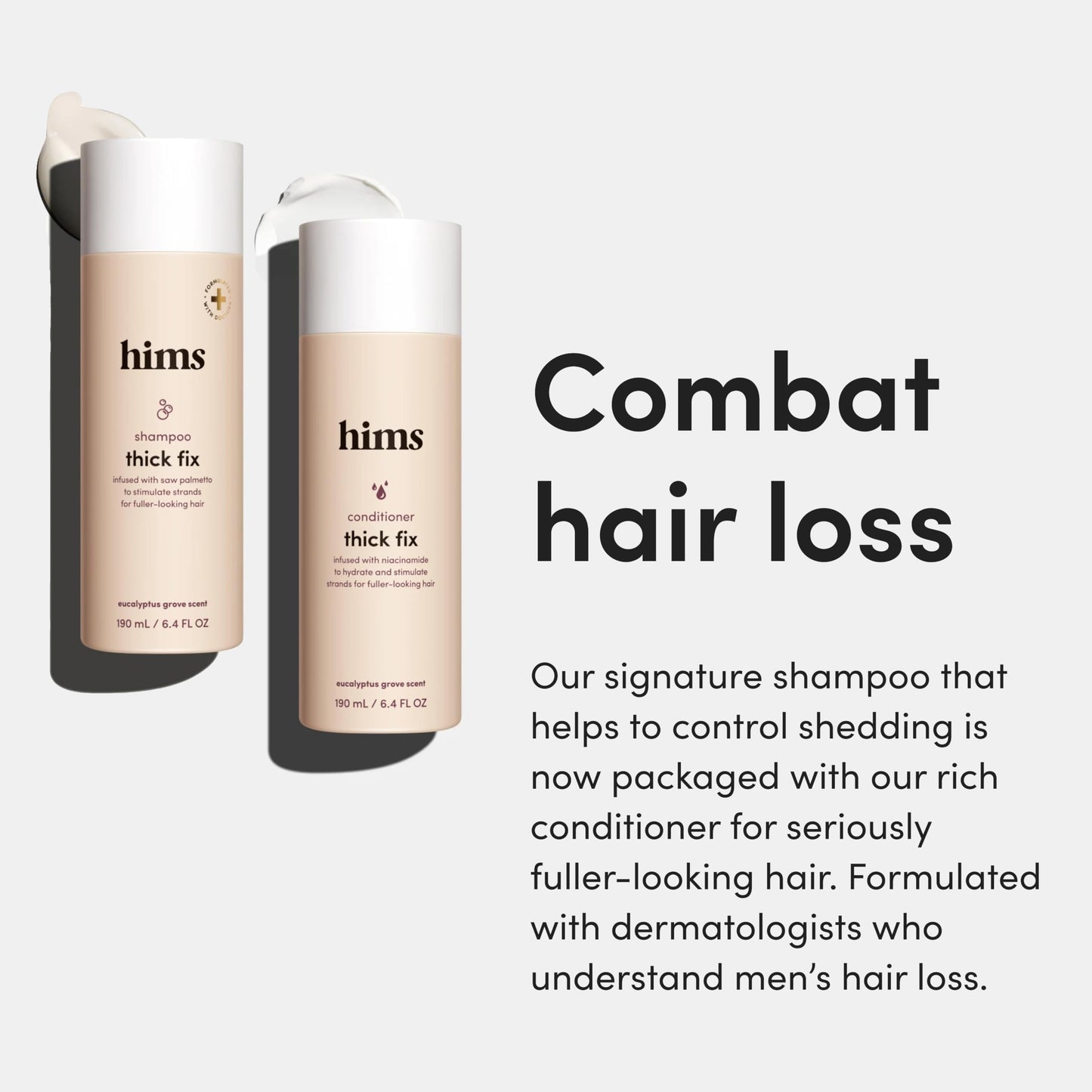 hims Thick Fix Shampoo & Conditioner Set - Saw Palmetto for Healthy Hair Growth & Thickening - Scalp Cleansing - Vegan, Sulfate-Free & Cruelty-Free Beauty & Personal Care HIMS & HERS
