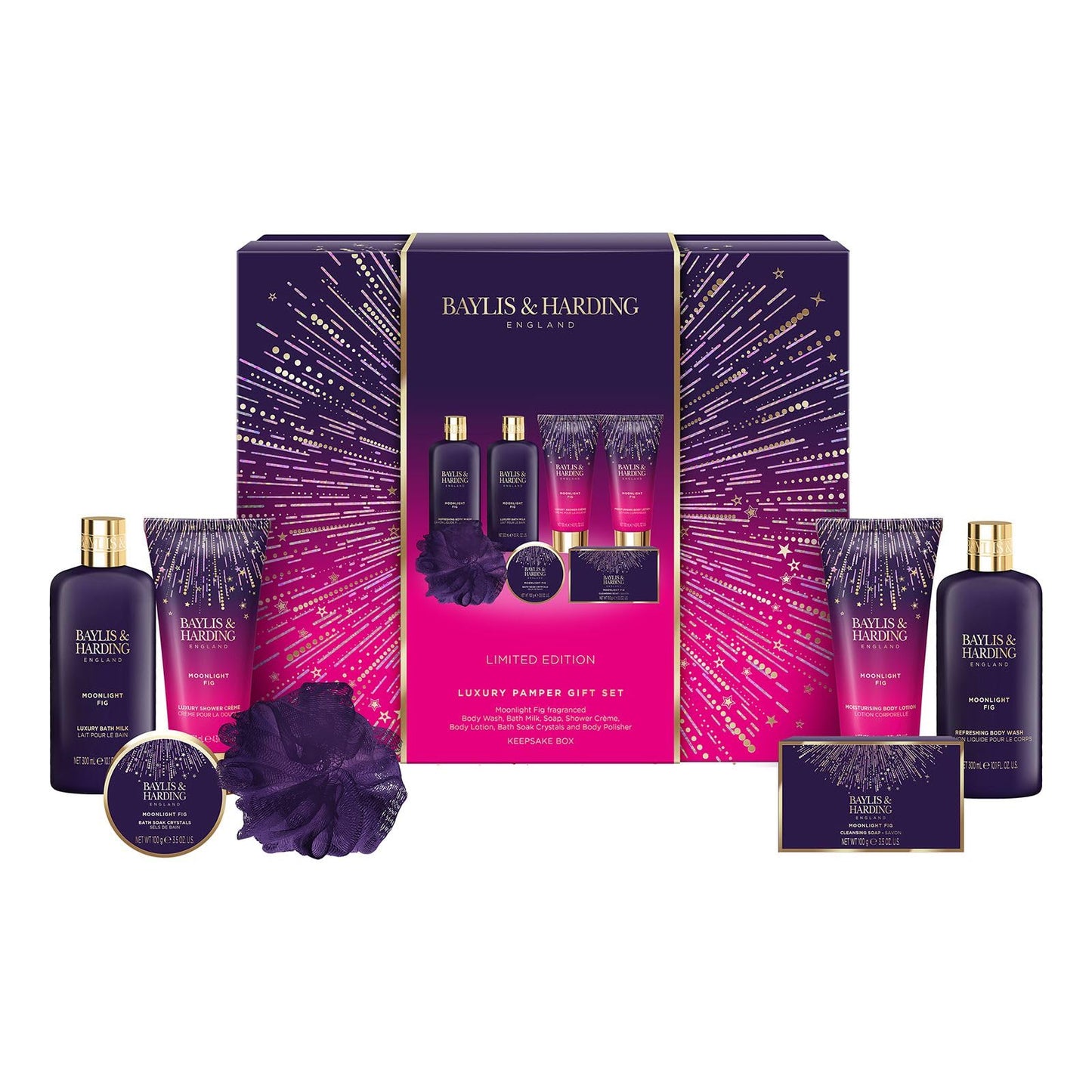 Baylis & Harding Gift Set for Women - Pamper Present for Body & Skincare - Moonlight Fig - 7-Pack Beauty and Personal Care Baylis & Harding