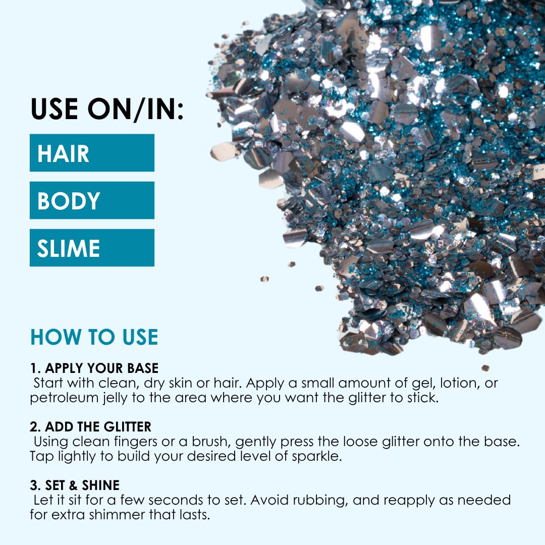Biodegradable Glitter, 8 Colors, Vegan, for Hair and Body, Safe for Children (Makin' Waves) Beauty & Personal Care Great Pretenders