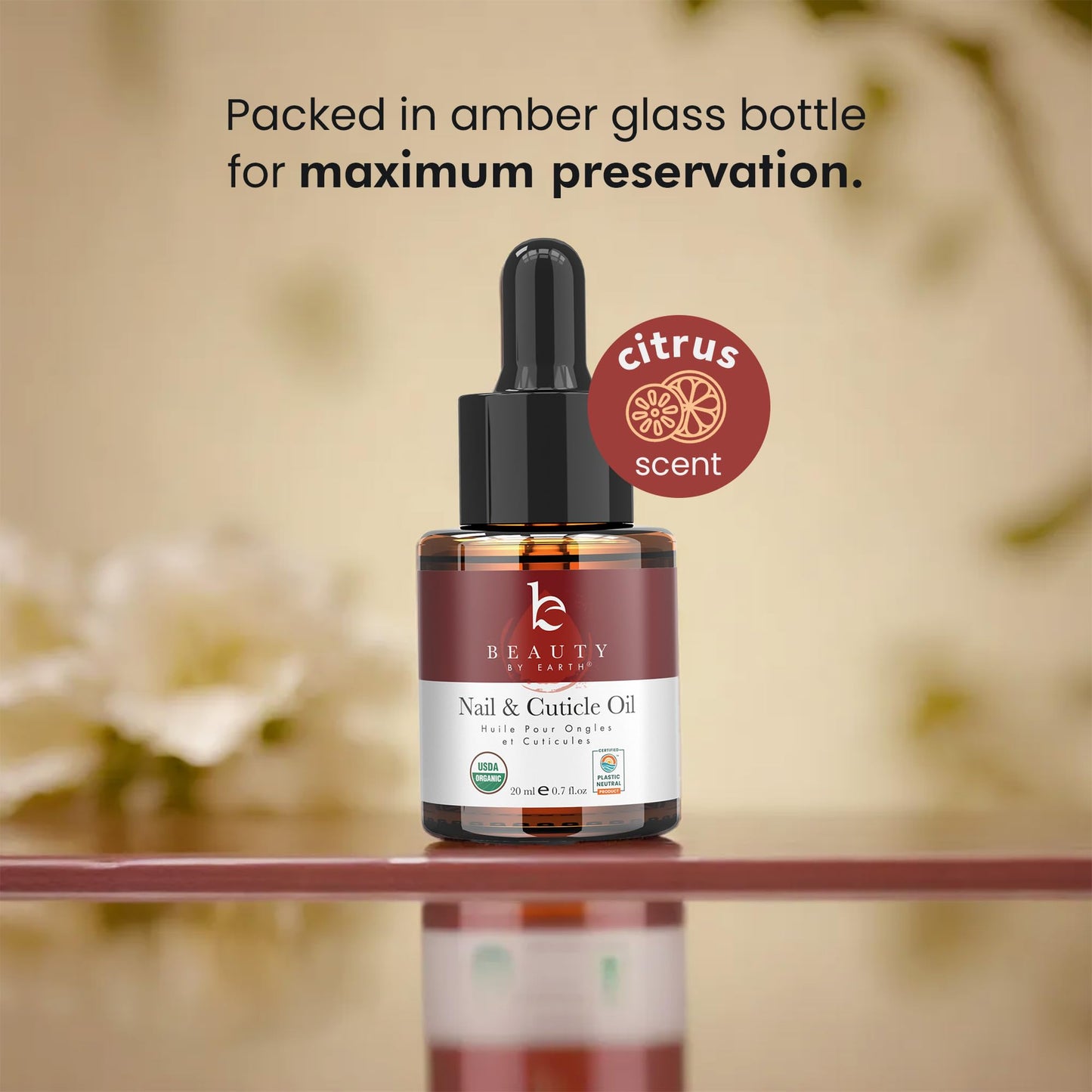 Organic Nail and Cuticle Oil - USA Made Nail Oil for Growth & Strength with Jojoba and Vitamin E, Repair for Damaged Nails & Cuticle Softener made Beauty & Personal Care Beauty by Earth