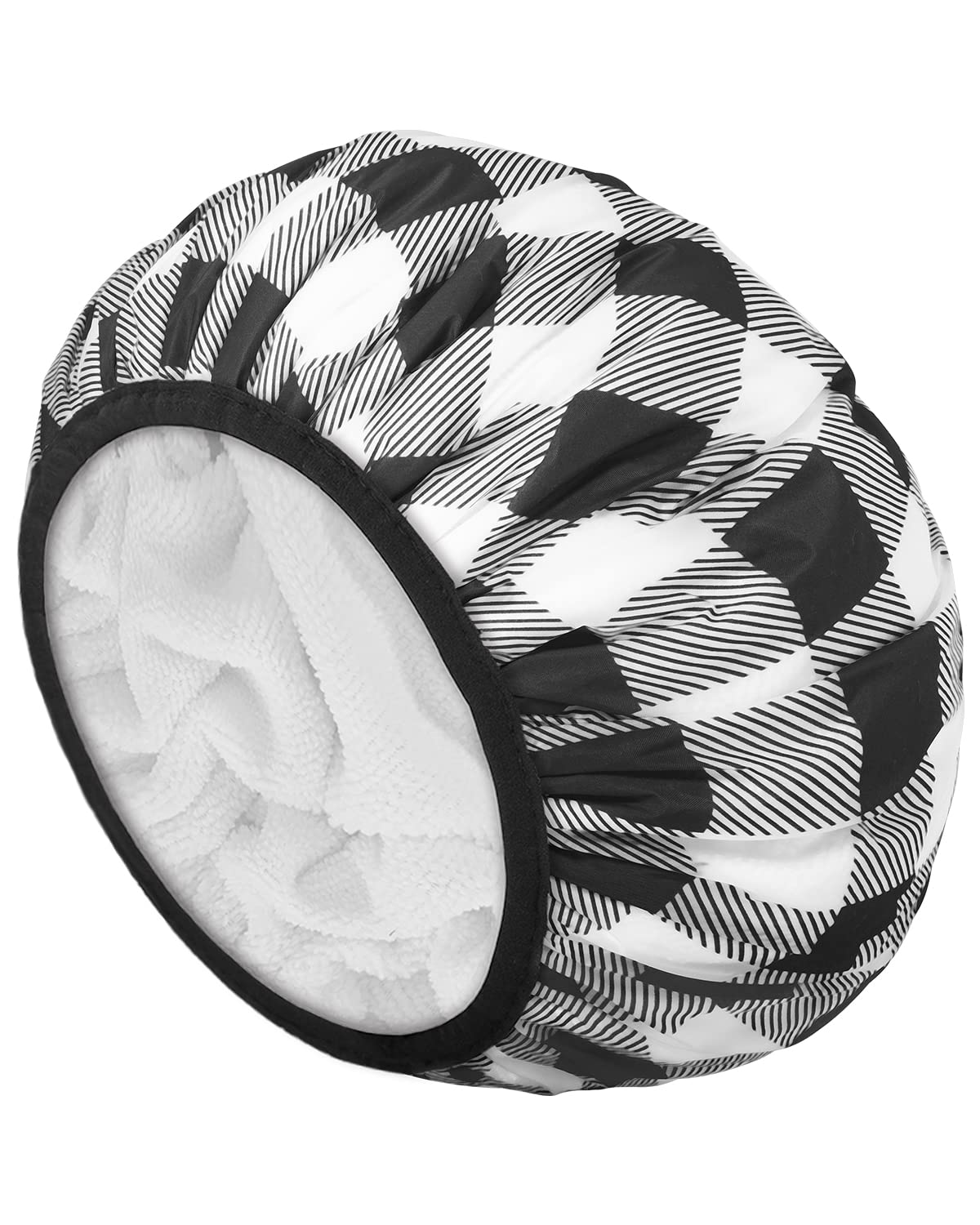 Auban Shower Cap, Shower Cap for Women Terry Cloth Lined EVA Exterior Reusable Double Layer Waterproof, Large Bath Hair Cap, Hotel Travel Essentials Beauty & Personal Care Auban
