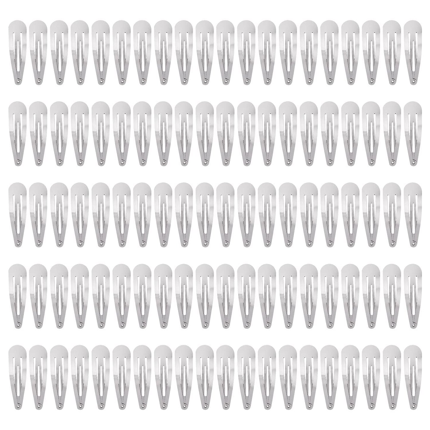 Lawie 100 Pack 2" Snap Hair Clips - Silver Metal Barrettes, 5cm Small Hairpins, Thin Barrettes for Gray Hair, DIY Crafts, Accessories for Women Beauty & Personal Care Lawie