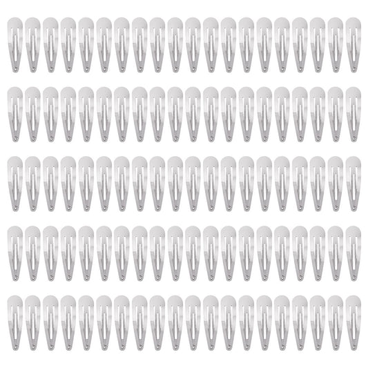 Lawie 100 Pack 2" Snap Hair Clips - Silver Metal Barrettes, 5cm Small Hairpins, Thin Barrettes for Gray Hair, DIY Crafts, Accessories for Women Beauty & Personal Care Lawie