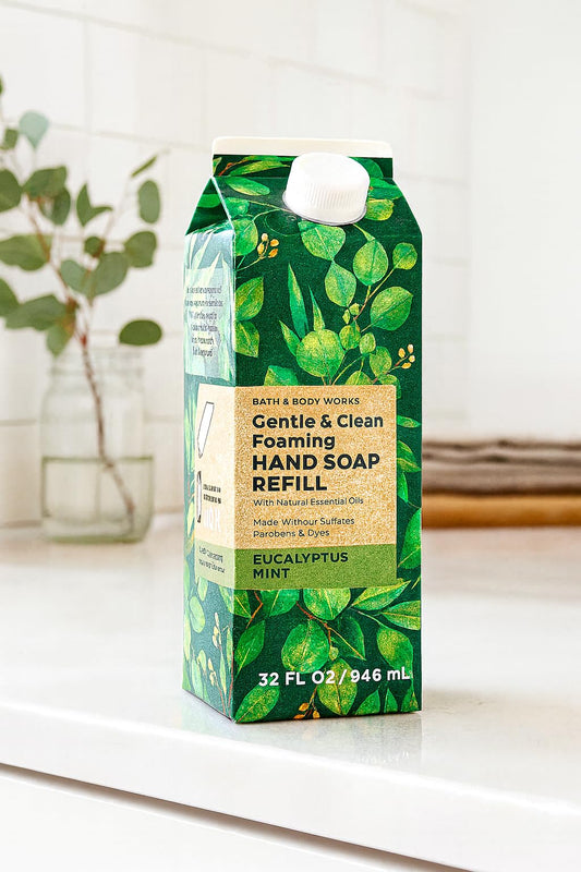 Bath & Body Works Eucalyptus Mint Gentle & Clean Foaming Hand Soap Refill, 32 fl oz / 946 ml, Refreshing Aromatherapy Scent with Essential Oils Beauty & Personal Care Bath & Body Works