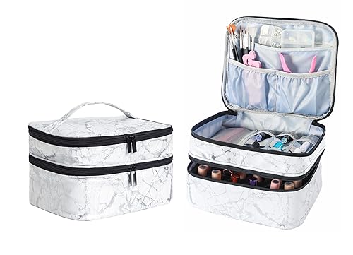 ZFZGFRCS Nail Polish Organizer- Holds 30 Bottles Nail Supply Organizers and Storage Double-layer Nail Bag Organizer Case Nail varnish Organizer Nail Beauty & Personal Care ZFZGFRCS