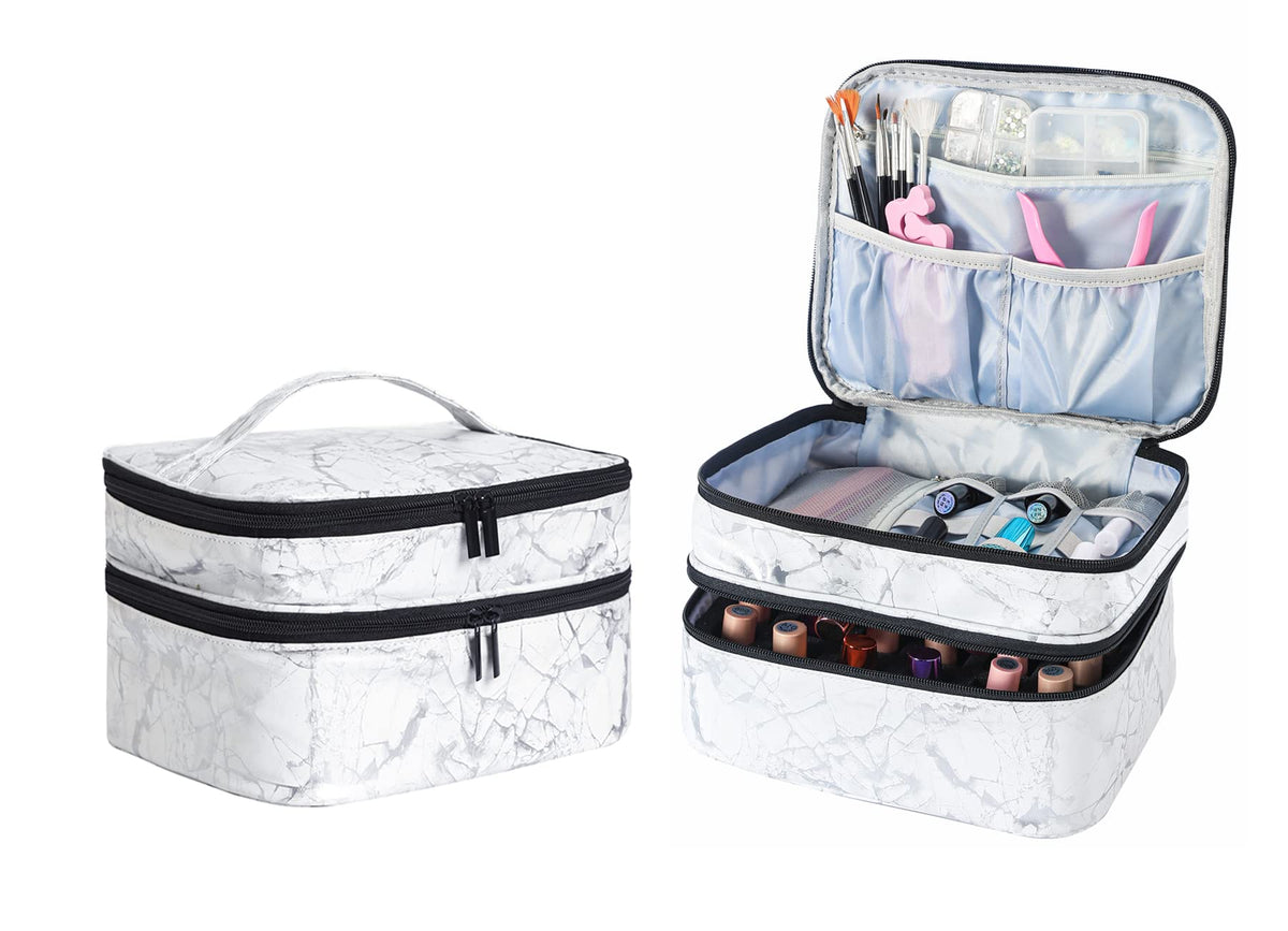 ZFZGFRCS Nail Polish Organizer- Holds 30 Bottles Nail Supply Organizers and Storage Double-layer Nail Bag Organizer Case Nail varnish Organizer Nail Beauty & Personal Care ZFZGFRCS