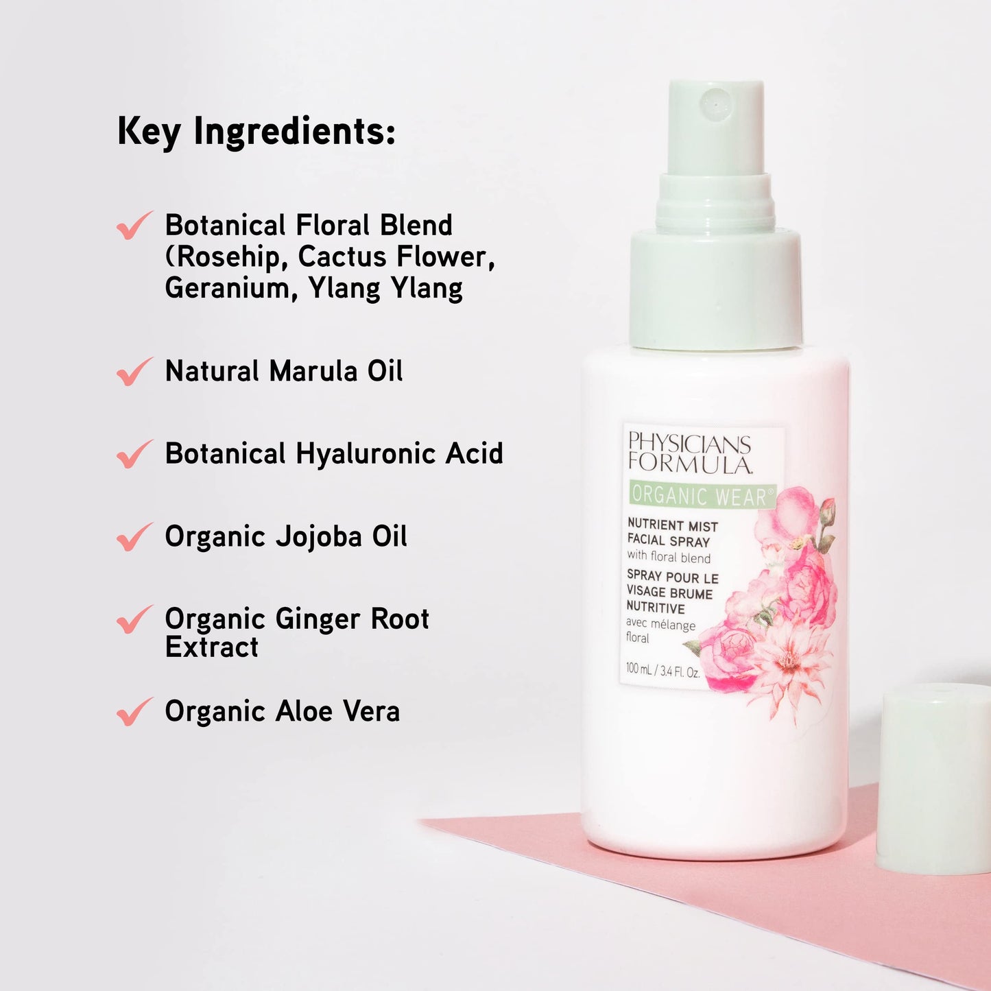 Physicians Formula Organic Wear Nutrient Mist Facial Spray, Botanical Infused, Dermatologist Approved, Vegan, Gluten Free, Tone, Balance, And Prep Beauty & Personal Care Physicians Formula