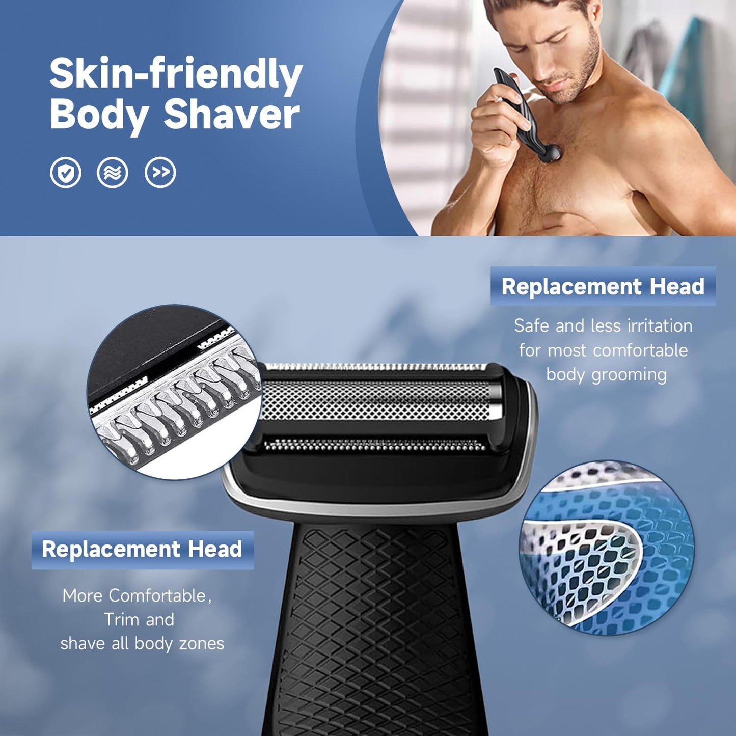 4P BG2000 Replacement Heads Compatible with Bodygroom Trimmer Foil, BG2000 Replacement Heads Fit BG2000/40. Beauty and Personal Care Durimi