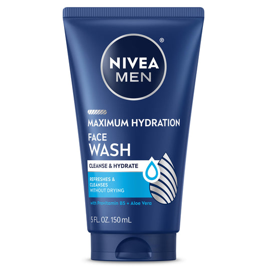 NIVEA MEN Maximum Hydration Face Wash, Face Wash with Provitamin B5 and Aloe Vera, Refreshes and Cleanses without Drying, 5 Fl Oz Tube Beauty and Personal Care NIVEA MEN Default Title