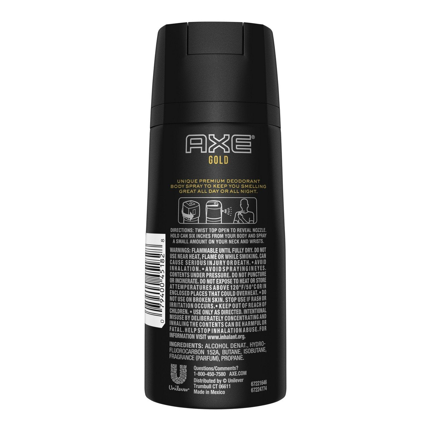 Axe Gold Oud Wood and Dark Vanilla Deodorant Body Spray 4.0 oz (Pack of 2) Beauty and Personal Care FIYY6VC