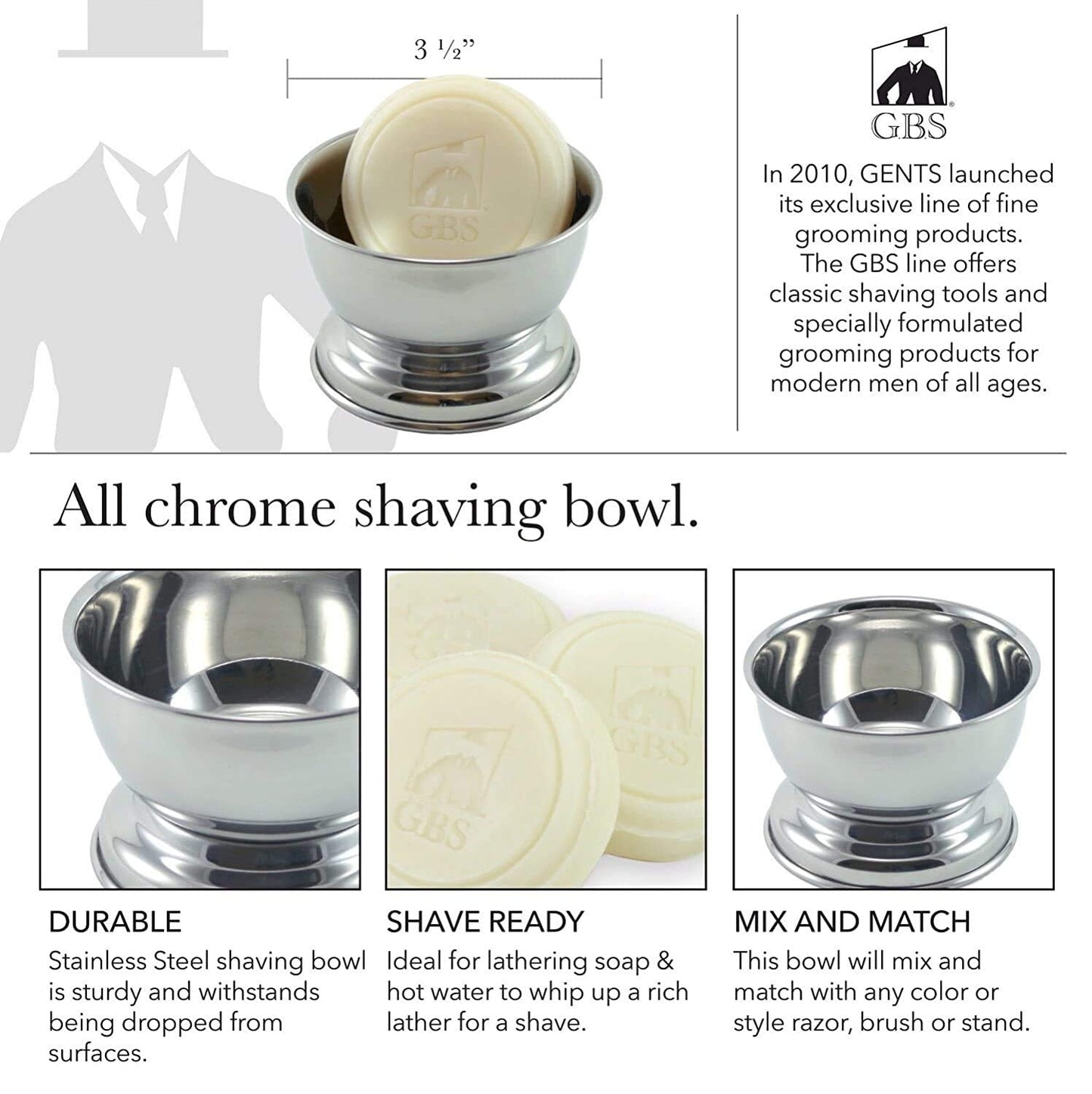 G.B.S Men's Professional Barber 5 Blade Razor Kit Stainless, Bristle Brush, Bowl and Soap Beauty and Personal Care G.B.S