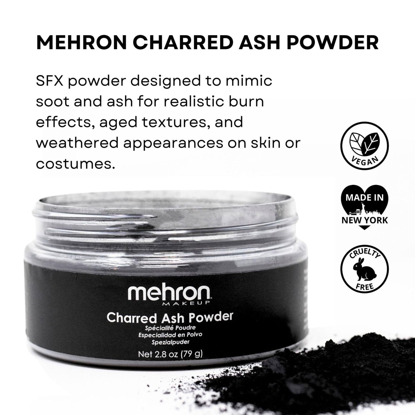 Mehron Makeup Special Effects Powder (2.8 oz) (Charred Ash) Beauty & Personal Care Mehron