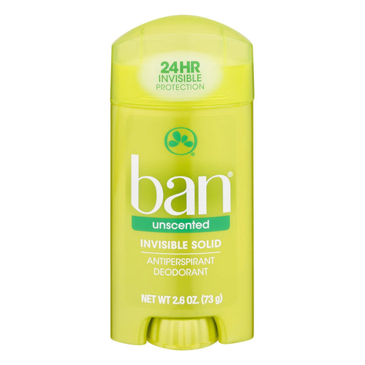 Ban Anti-Perspirant Deodorant Invisible Solid Unscented 2.60 oz Beauty and Personal Care Ban