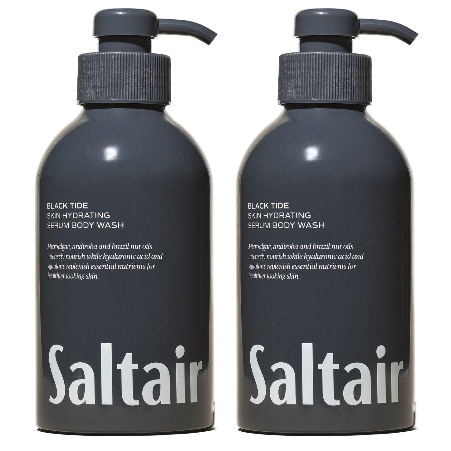 Saltair Body Wash 2-Pack - Moisturizing Body Wash with Squalane & Hydrating Oils - Scented Shower Gel for Men - Black Tide Scent, 2x 17oz - Vegan Beauty & Personal Care Saltair
