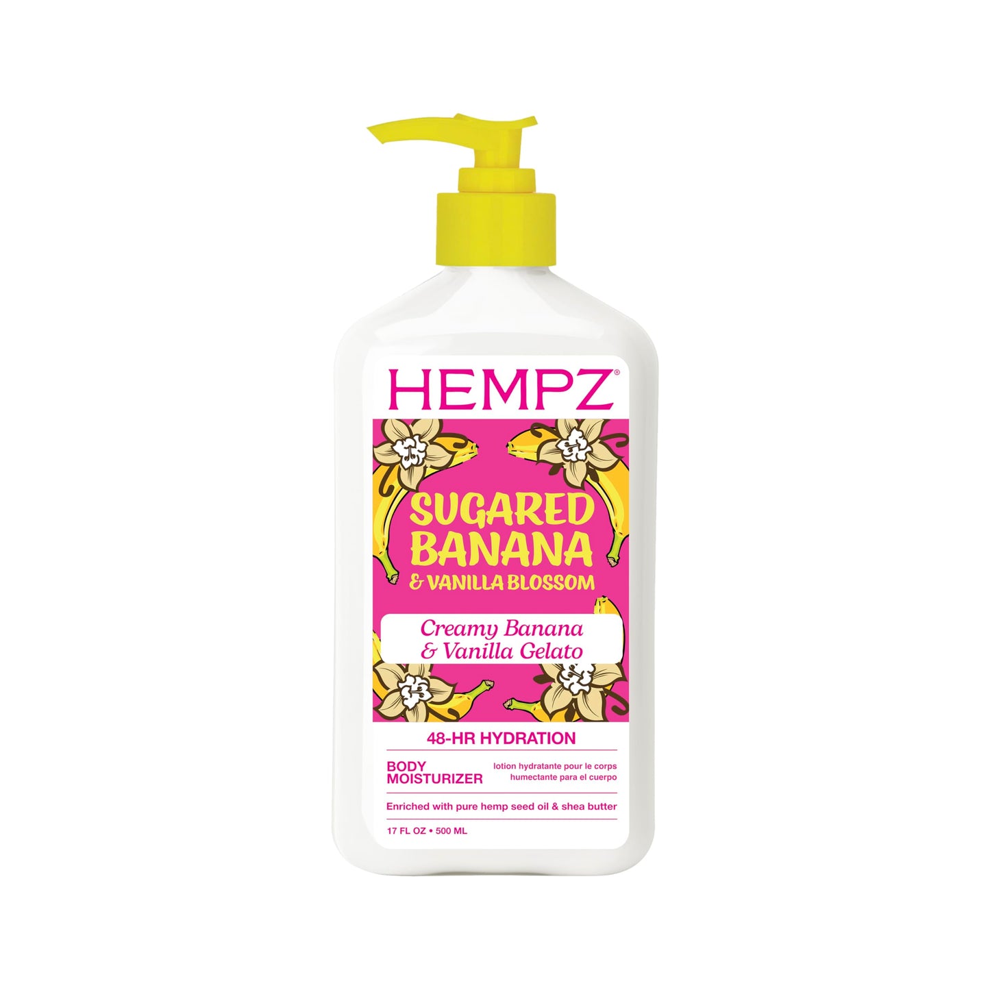 Hempz Sugared Banana & Vanilla Blossom Body & Hand Lotion, Ultra Hydrating Moisturizer for Men and Women, 17 oz Beauty & Personal Care Hempz
