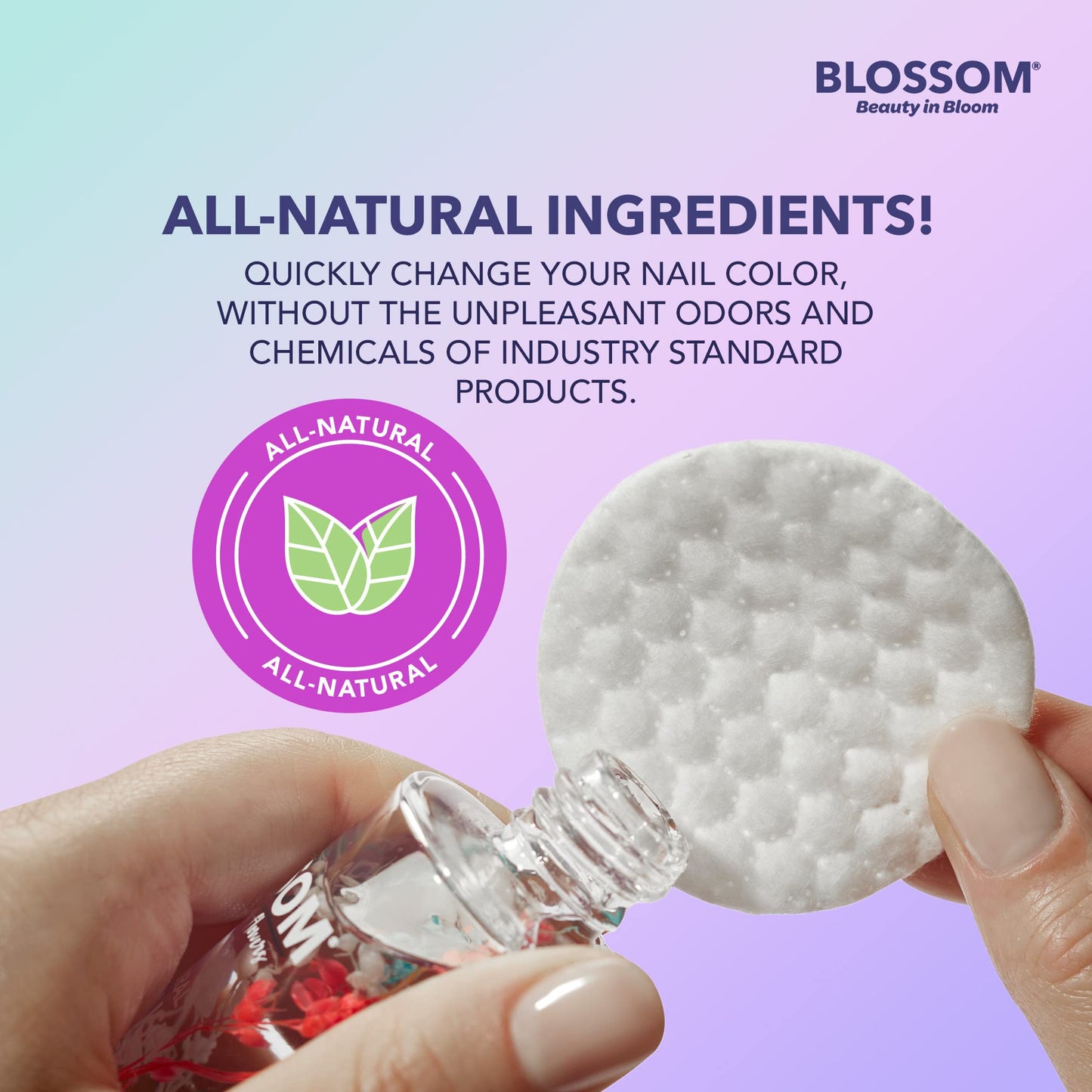 Blossom Non Toxic Nail Polish Remover Non Acetone, All Natural Scented, Vegan, Acetone Free Nail Polish Remover, Organic Plant-Based, Infused Beauty & Personal Care Blossom