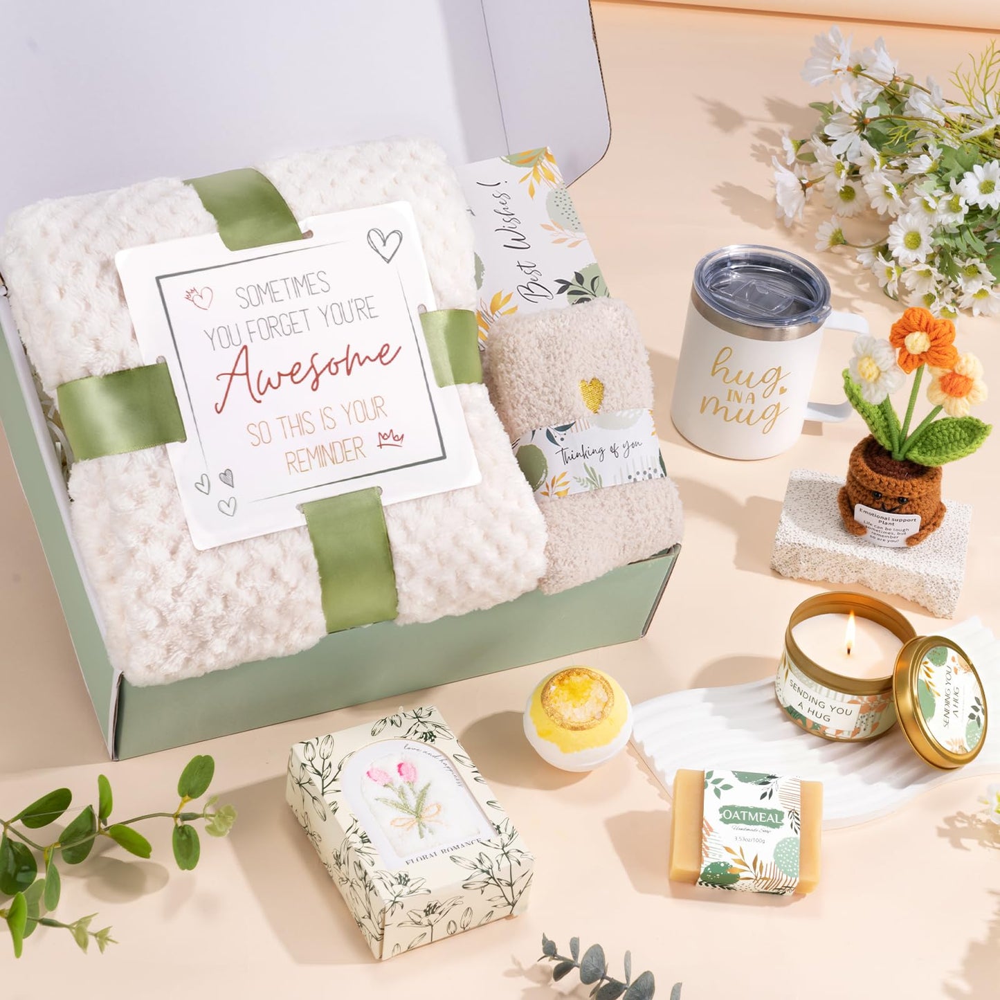 Get Well Soon Gift Baskets for Women, Sending Warmth Gift, Self Care Gifts, Spa Care Package After Surgery Inspirational Thinking of You Sympathy Beauty and Personal Care Victdom