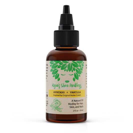 Multiuse Avocado + Vanilla Oil Medley for Face, Body & Hair - Natural Avocado Oil, Shea Nut Oil, Vanilla Essential Oil, & Vitamin E - Seals in Beauty & Personal Care Kyra's Shea Medleys