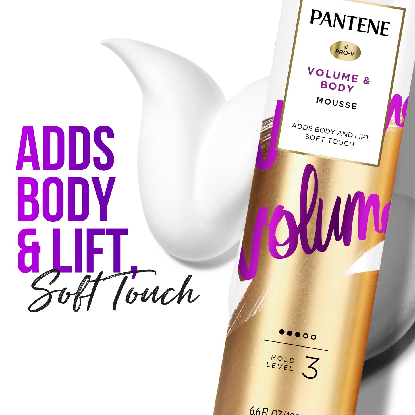 Pantene Pro-V Volume Body Boosting Mousse to Boost Fine, Flat Hair for Maximum Fullness, 6.6 oz Beauty & Personal Care Pantene