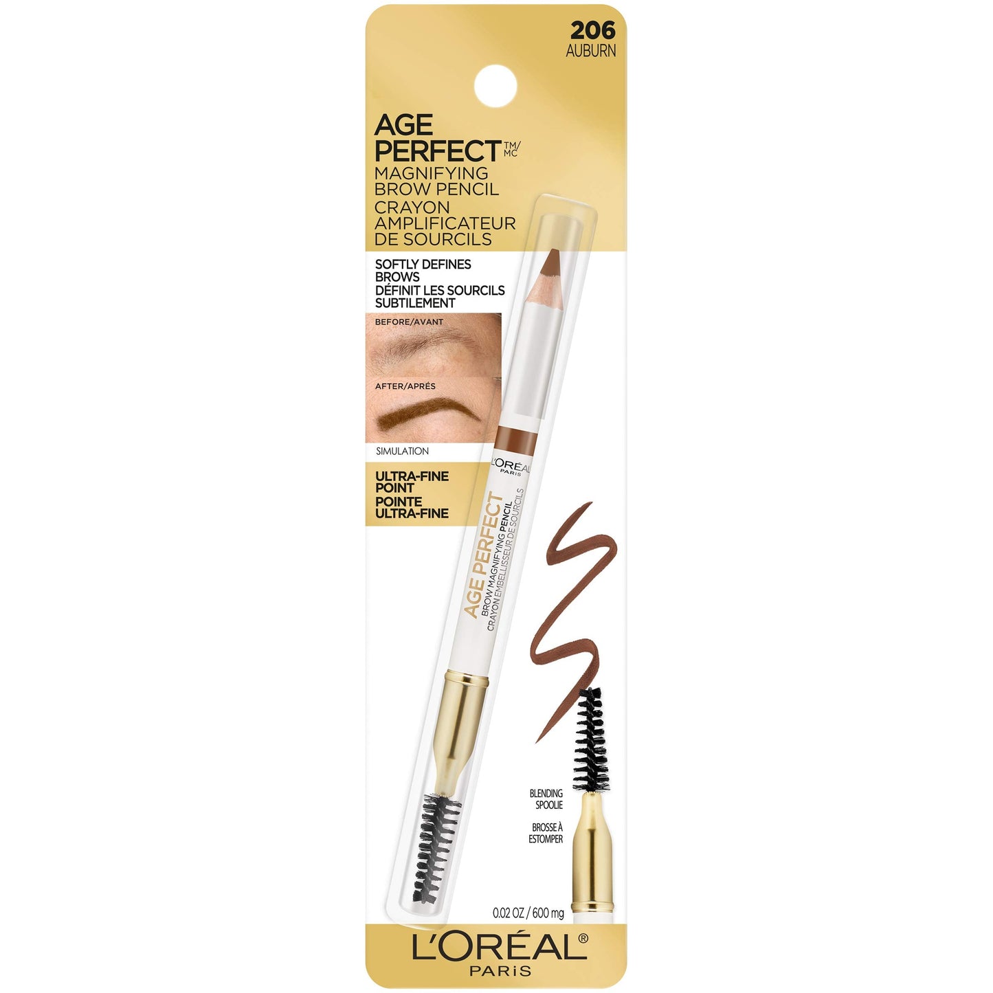 L’Oréal Paris Age Perfect Brow Magnifying Pencil with Vitamin E, Auburn Beauty & Personal Care L'Oreal Paris