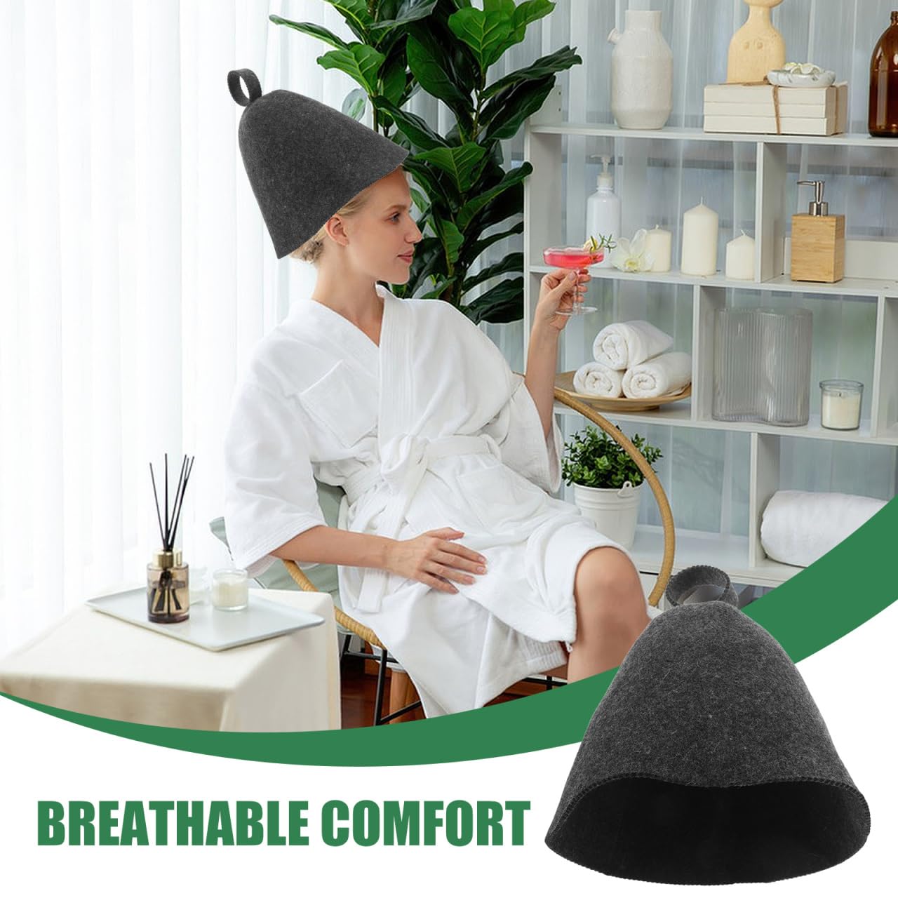 VICASKY Wool Felt Sauna Hat for Men and Women, Insulating Water Sauna Cap Bath Steam Protector for Spas Bath Showers Multi Scenario Use Beauty and Personal Care VICASKY