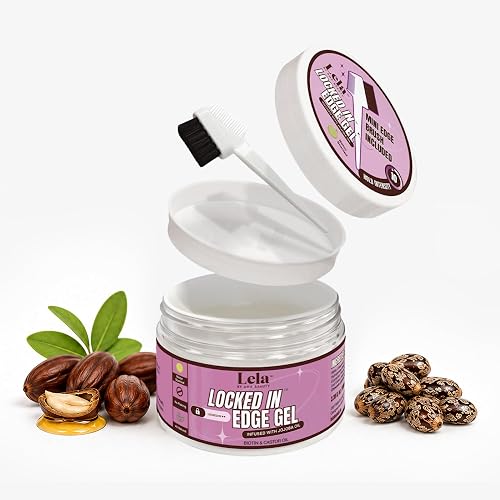 Lela Beauty Locked In™ Edge Gel with Jojoba, Biotin, Castor Oil & Melon Scent - Travel Friendly Styling with Mini Edge Brush - Long Lasting Beauty & Personal Care LELA by Ana Beauty