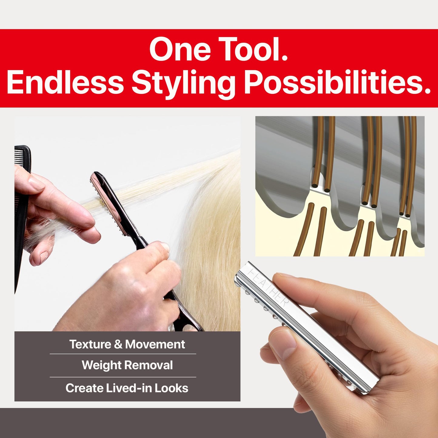 Feather Styling Razor Standard Blades - Professional Hair Cutting Blades for Styling, Shaping, Feathering & Thinning - Stainless Steel Single Edge Beauty and Personal Care Feather