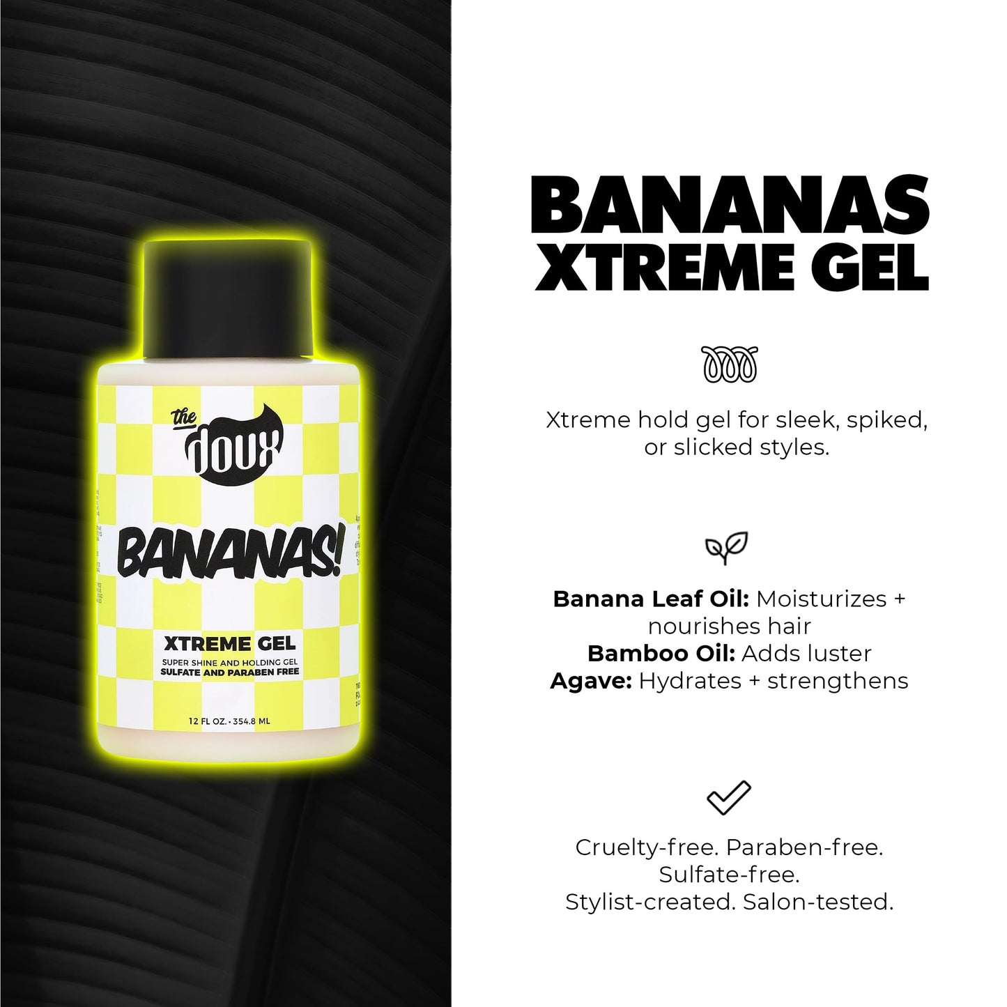 Bananas Xtreme Hold Hair Gel for Curly Hair -Strong Hold Styling Gel with Frizz Control & Shine -Hair Gel for Women & Men, Curl Gel for Wavy Hair Beauty & Personal Care The Doux