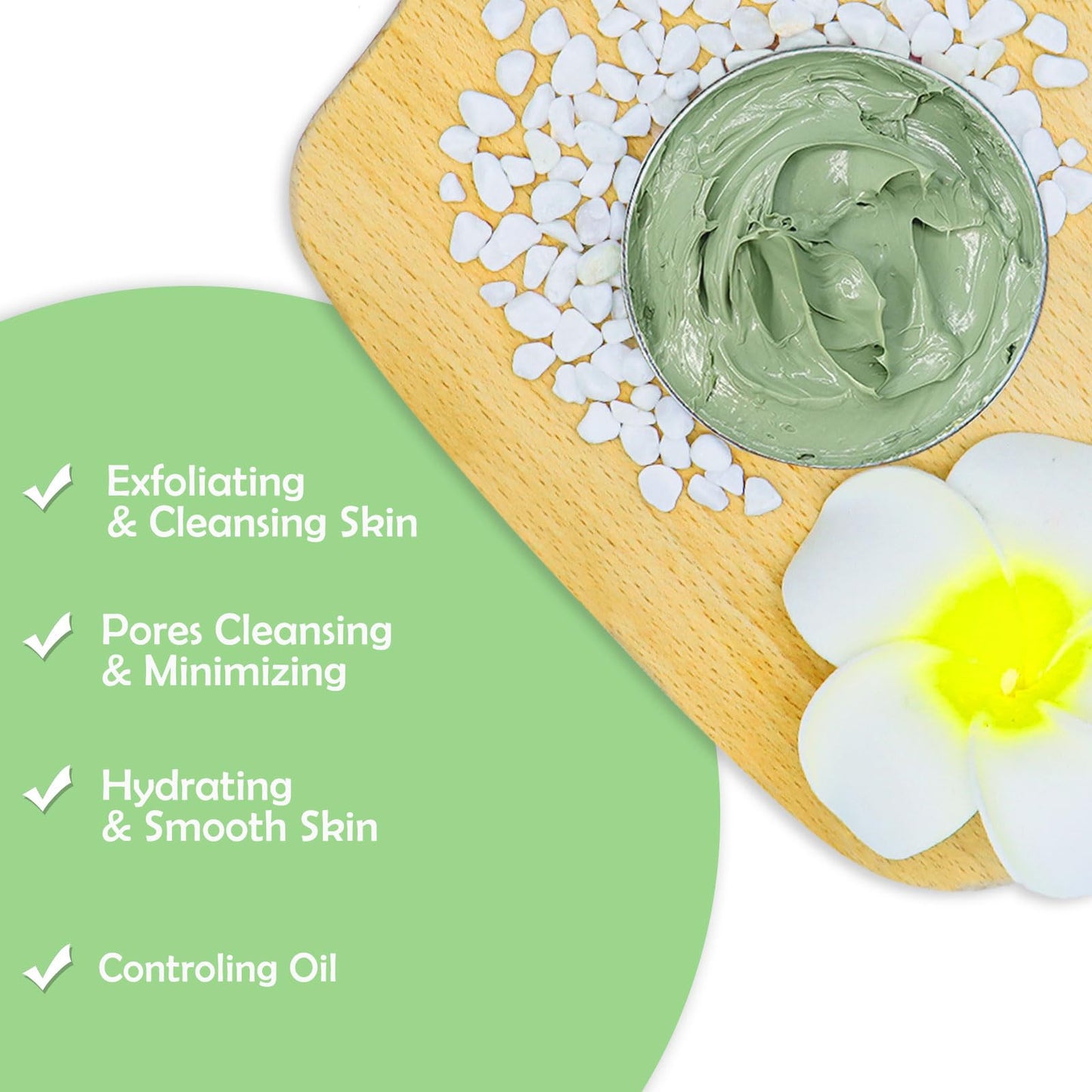 ANAI RUI Green Tea Mask, Clay Mask for Poreless Deep Cleanse, Green Tea Face Mask Blackhead Remover with Kaolin, Aloe, Collagen, Pore Minimizer Beauty & Personal Care ANAI RUI