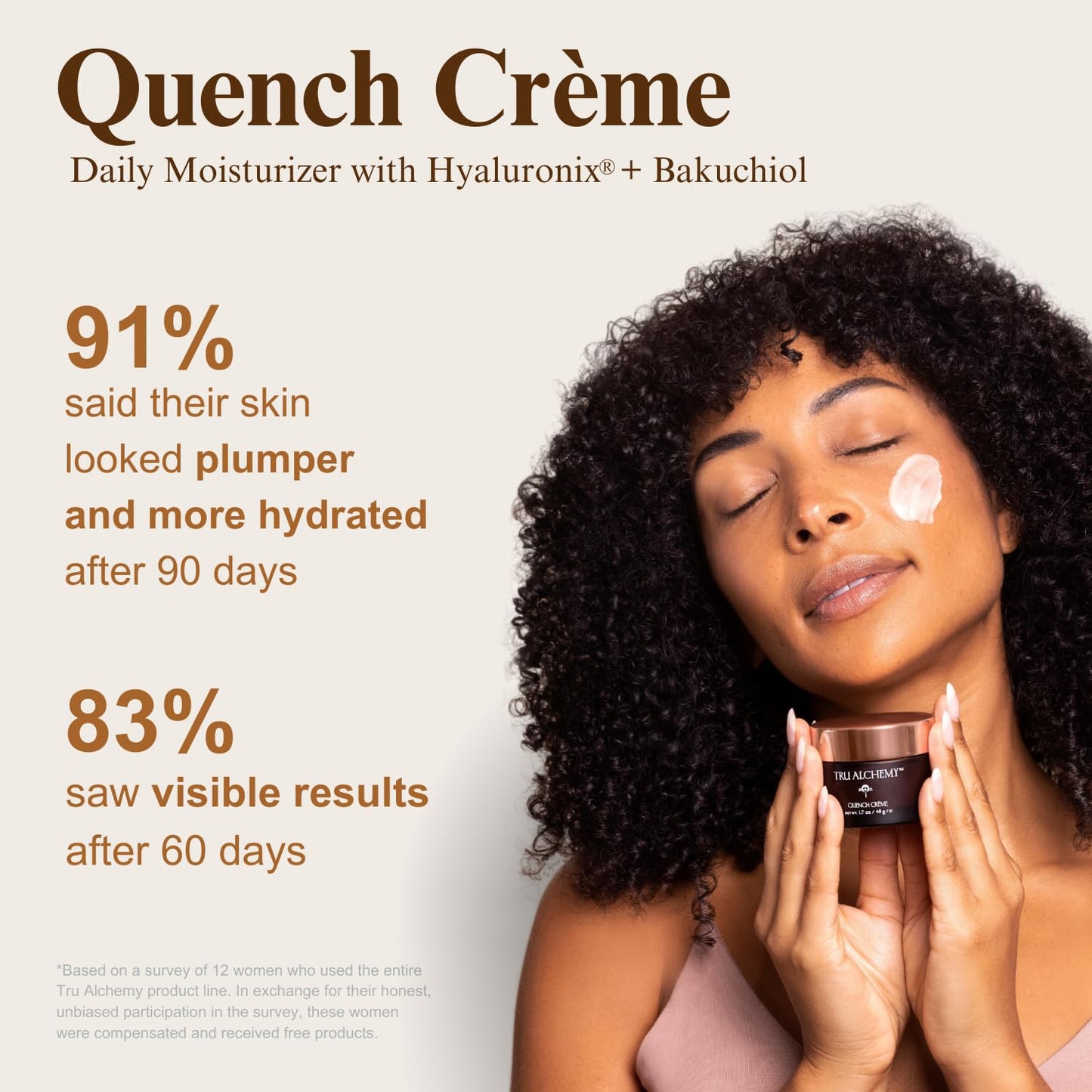 Tru Alchemy Quench Crème Daily Facial Moisturizer | Hyaluronic Acid, Vitamin C, & Bakuchiol (better than Retinol) | Daily Firming Skin Moisturizer Beauty & Personal Care Tru Alchemy