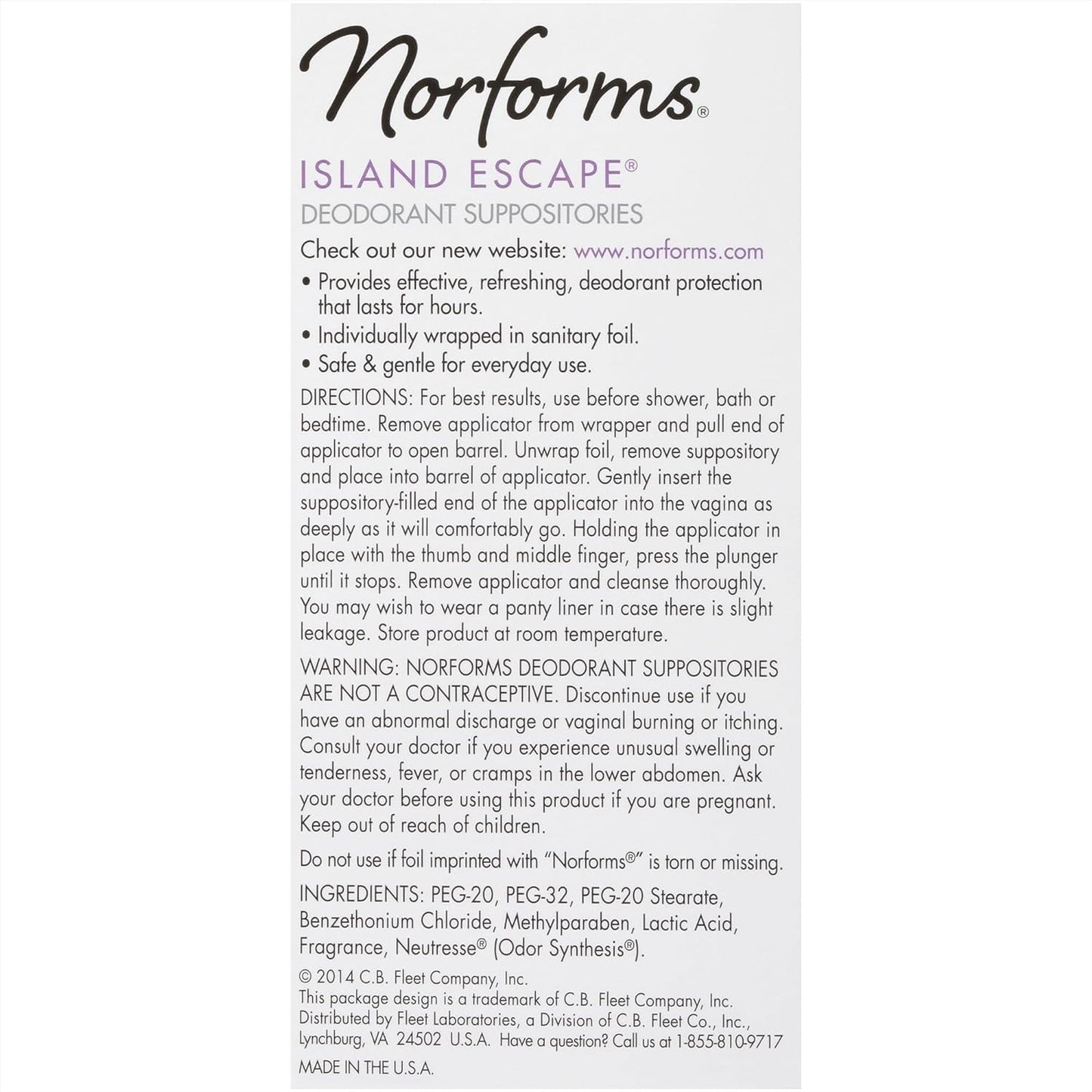 Norforms Suppositories Island Escape 12 Each (Pack of 10) Beauty and Personal Care Norforms