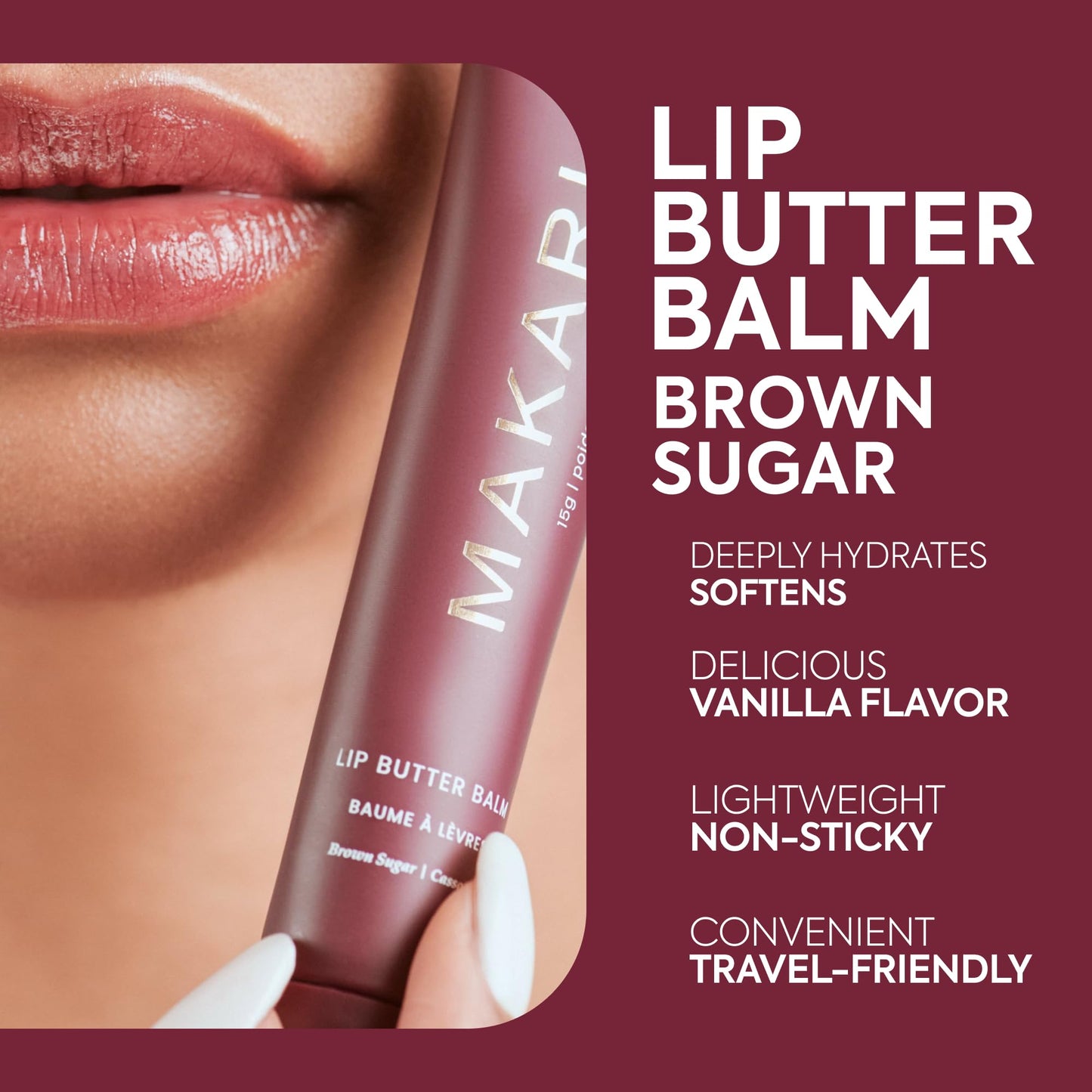 Makari Brown Sugar Lip Butter Balm (0.5 oz) - Lightweight Lip Moisturizer - Non-Sticky Lip Balm for Daily Lip Care - Smooth, Soft Feel - Sweet Brown Beauty and Personal Care MAKARI