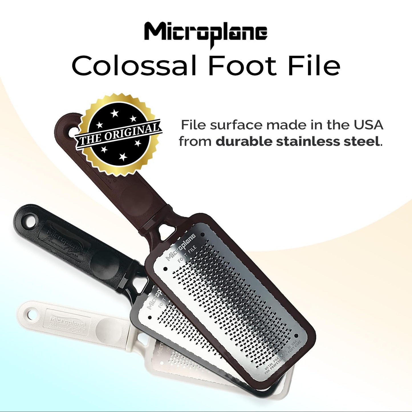 Microplane Colossal Foot File Scraper - The Original Stainless Steel Foot Rasp, Dead Skin/Callus Remover for Feet, Gentle Foot Scrubber, Pedicure Beauty & Personal Care Microplane