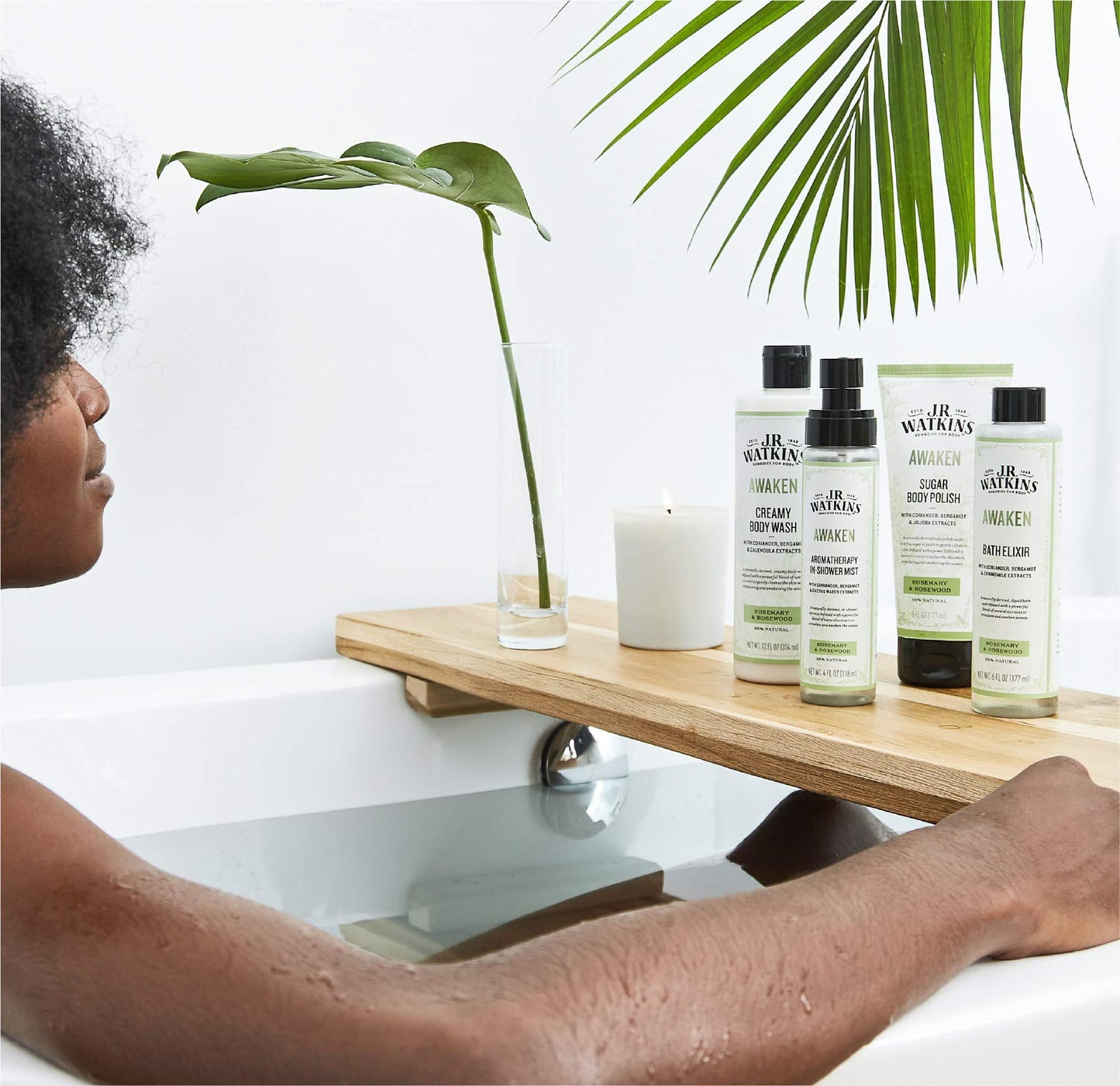 J.R. Watkins Awaken Bath Elixir, Liquid Bath Soak, Rosemary & Rosewood with Natural Extracts, No Salt, No Residue, 6 oz Beauty and Personal Care J.R. Watkins