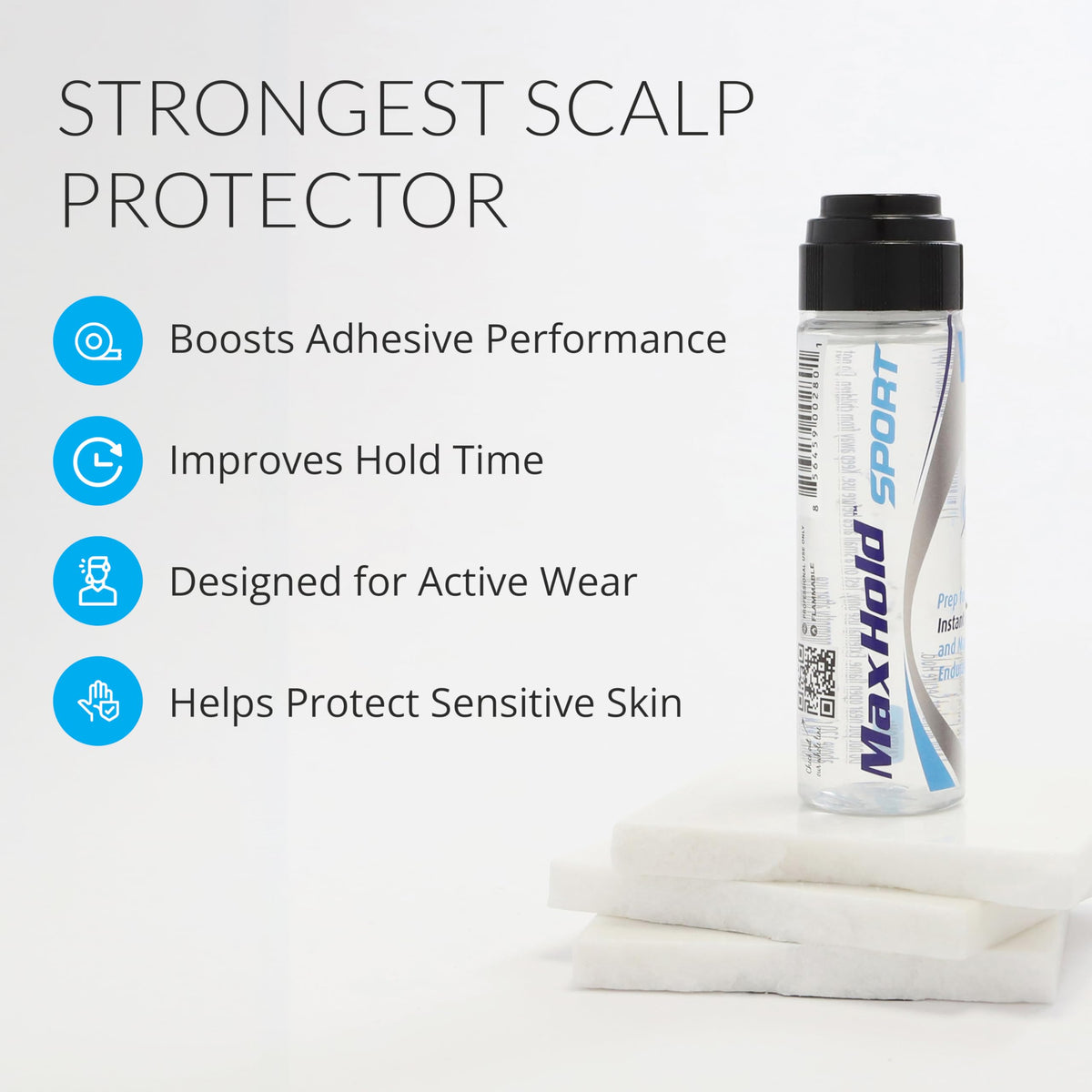 Walker Tape Max Hold Sport Dab-On 1.4 fl oz, Protective Barrier for Sensitive Skin, Adhesive Booster for Lace Glue, Humidity-Resistant Scalp Prep for