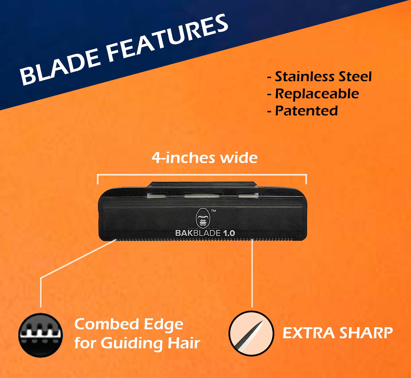 Bakblade 1.0 Back Shavers Men, Hair Removal Body Shaver (DIY) - Extra-Long Handle Trimmer, Wet Dry Shave Beauty and Personal Care BAKBLADE
