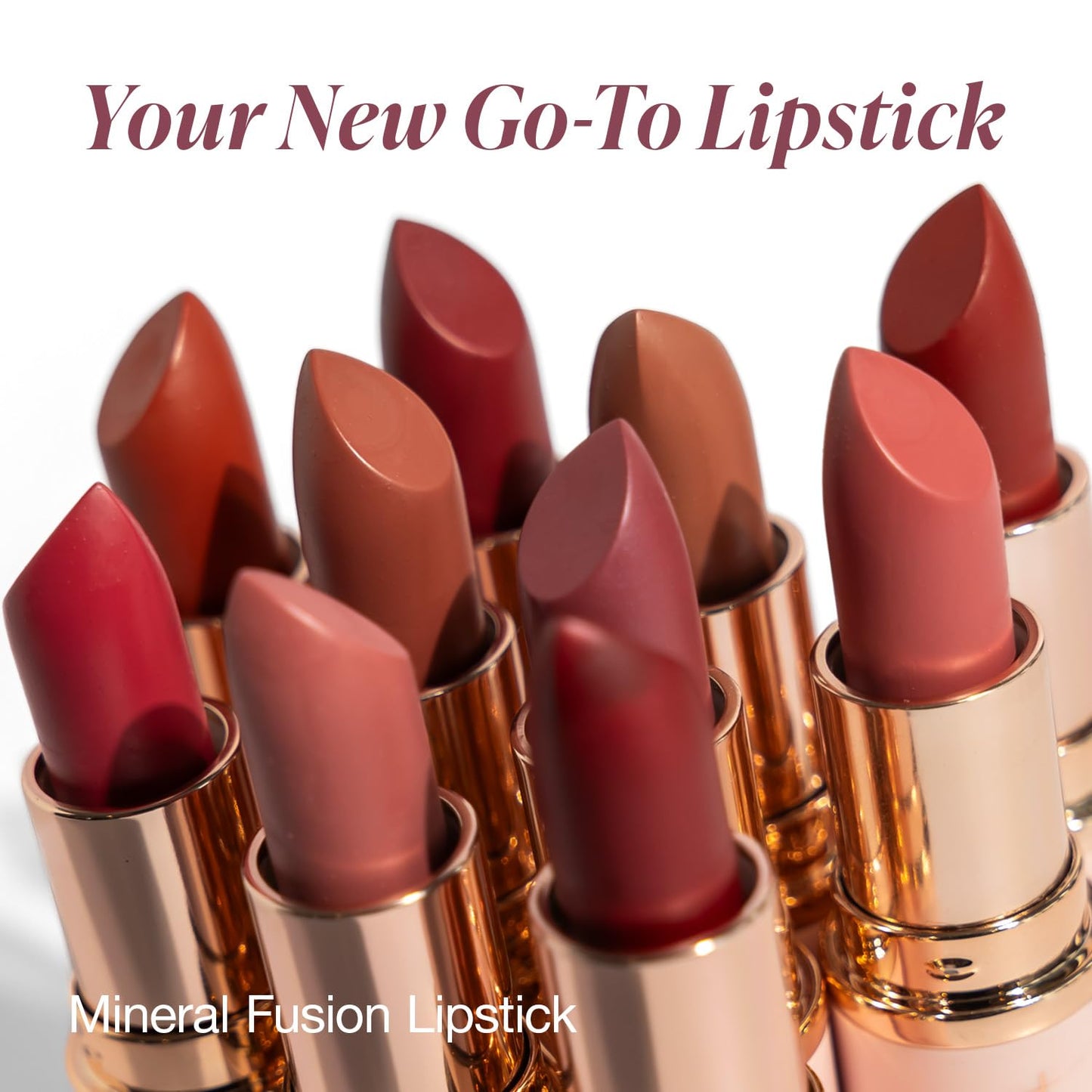 Mineral Fusion Long-Lasting Lipstick, Vivid & Smudge-Free Lip Color with Avocado Oil, Cocoa Seed Butter, Free of FD&C Dyes, Paraben and Gluten, Paloma Beauty & Personal Care Mineral Fusion