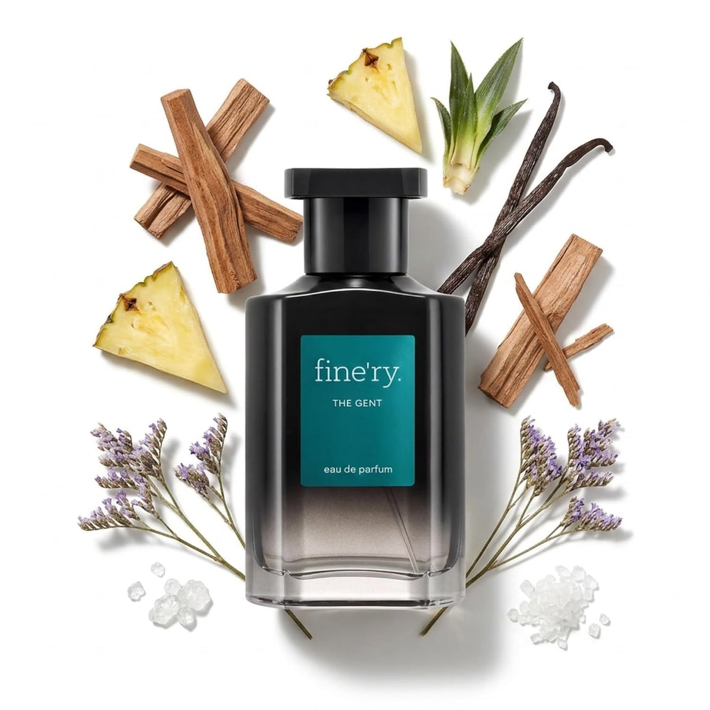 Fine'ry The Gent Men's Eau de Parfum | Fresh Fruity Cologne for Men | Fresh Pineapple, Salty Waves & Vanilla Woods | Long-Lasting, Clean, Vegan | 2 oz Beauty & Personal Care Fine'ry